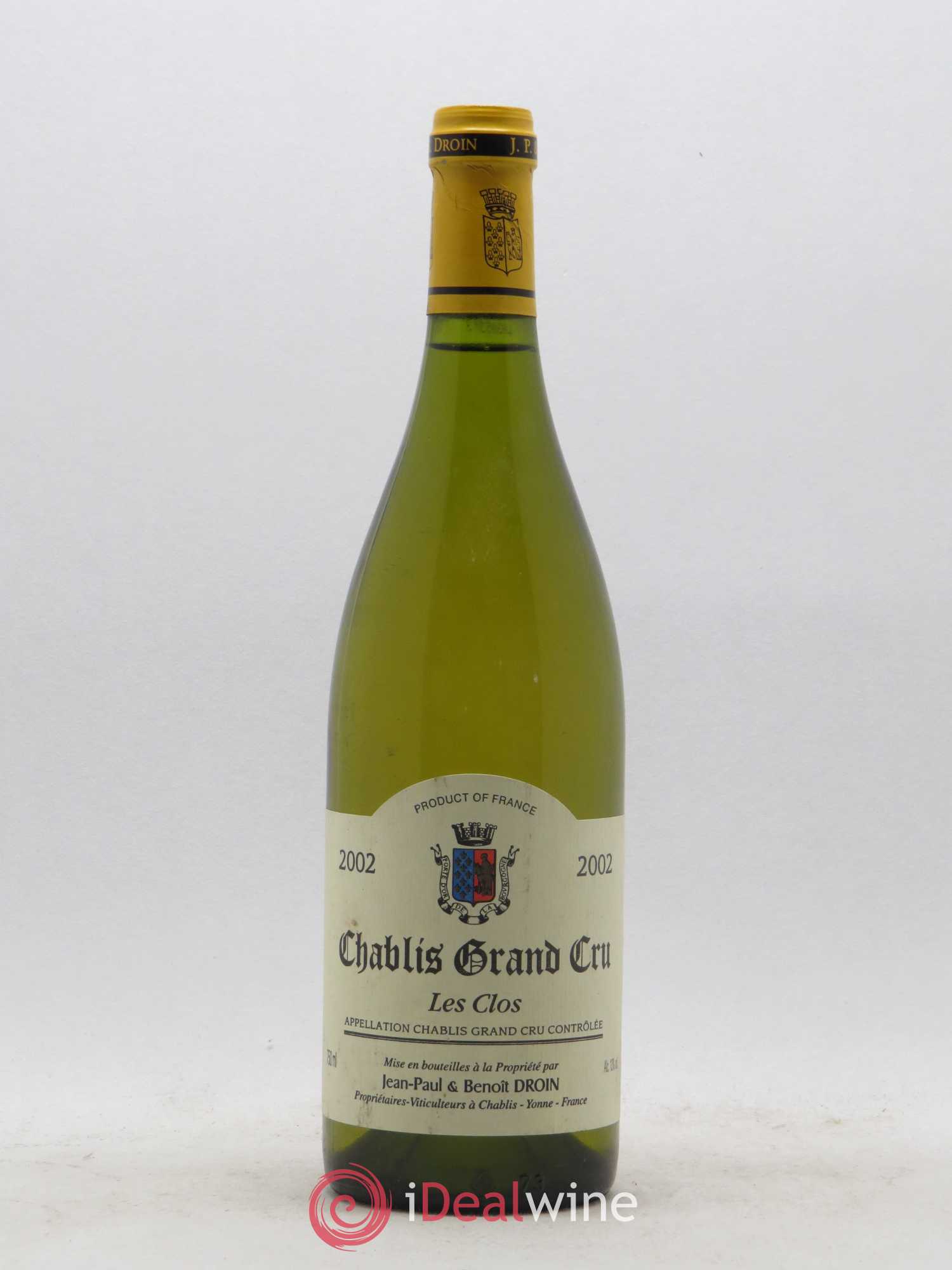 Chablis Grand Cru Les Clos Jean-Paul & Benoît Droin (Domaine) 2002 - Lot de 1 bouteille - 0