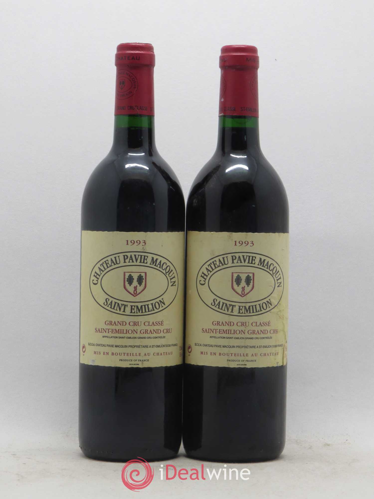 Château Pavie Macquin 1er Grand Cru Classé B 1993 - Lot de 2 bouteilles - 0