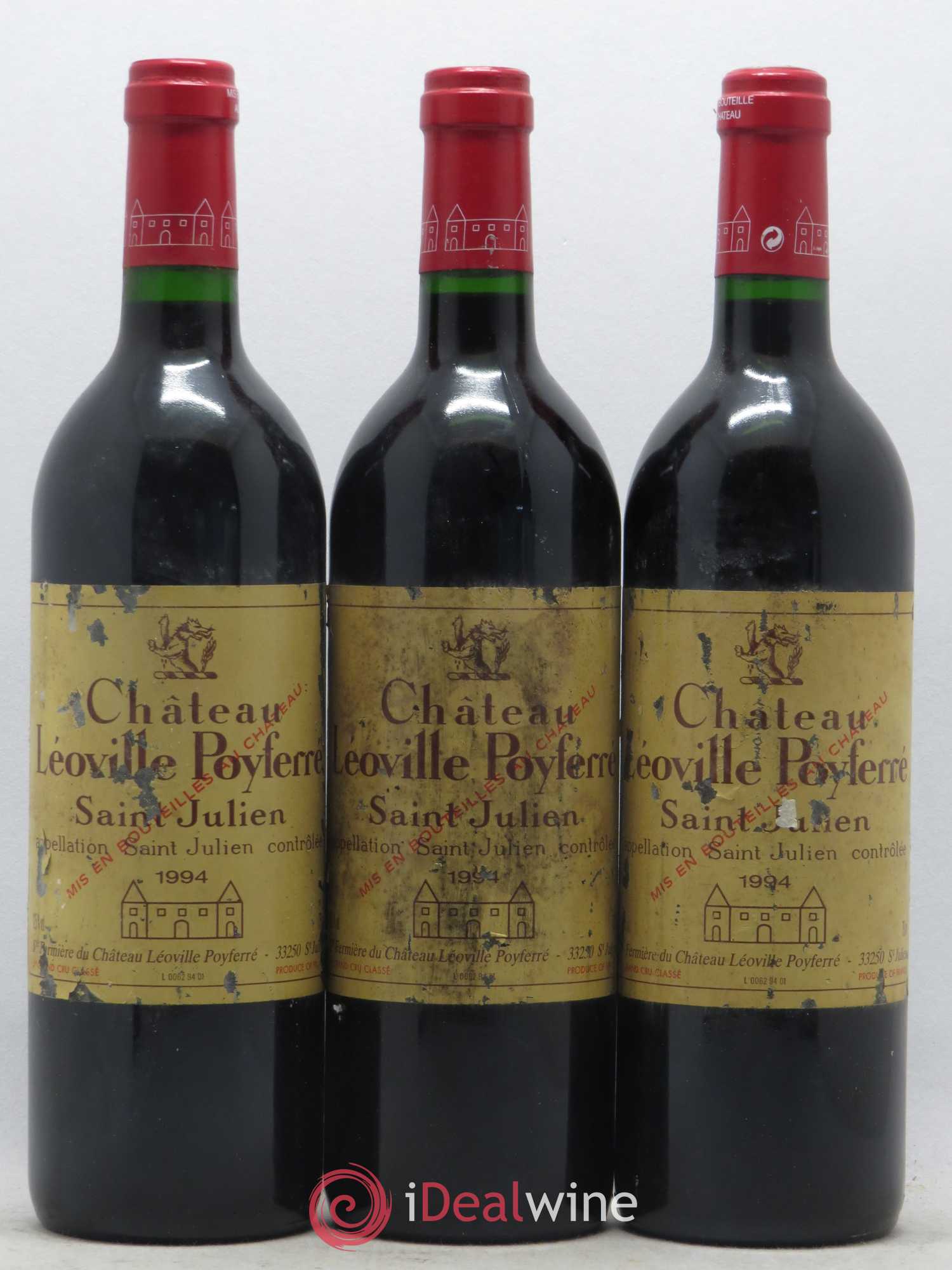Château Léoville Poyferré 2ème Grand Cru Classé 1994 - Lot de 3 bouteilles - 0