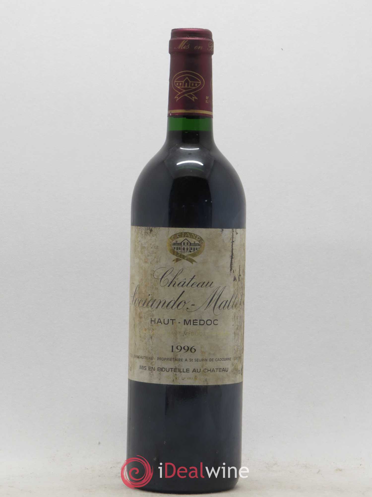 Château Sociando Mallet 1996 - Lot de 1 bouteille - 0