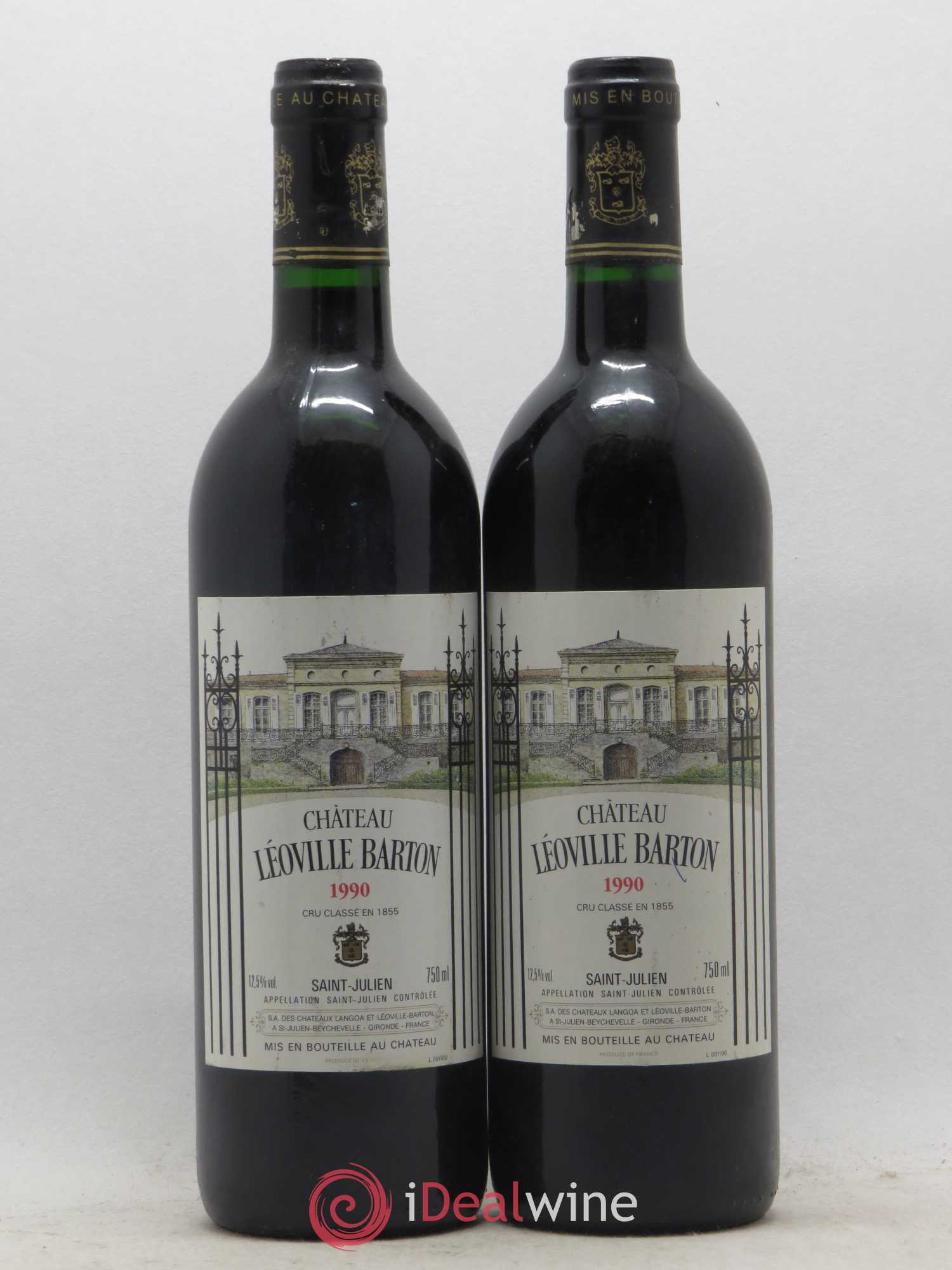 Château Léoville Barton 2ème Grand Cru Classé 1990 - Lot de 2 bouteilles - 0