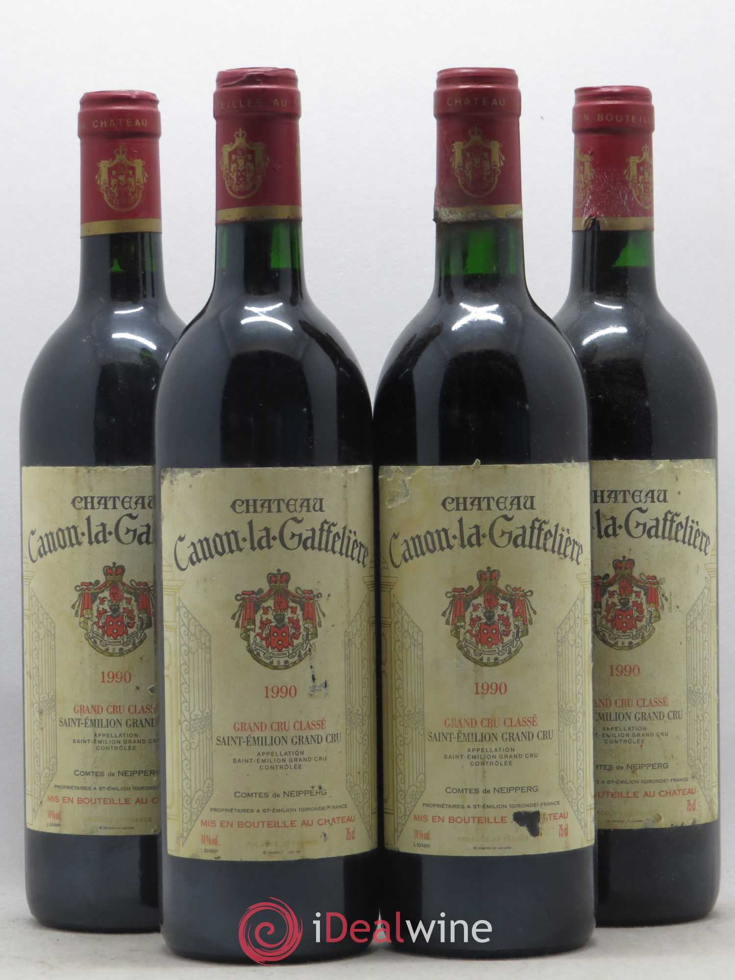 Château Canon la Gaffelière 1er Grand Cru Classé B 1990 - Lot de 4 bouteilles - 0