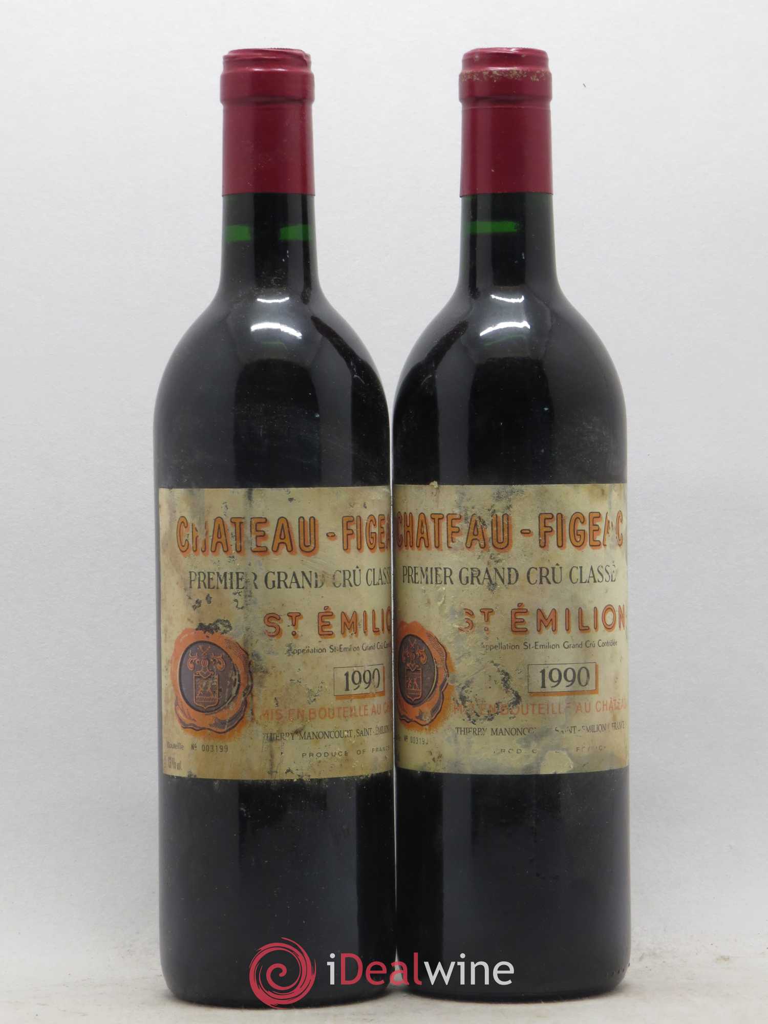 Château Figeac 1er Grand Cru Classé A 1990 - Lot de 2 bouteilles - 0