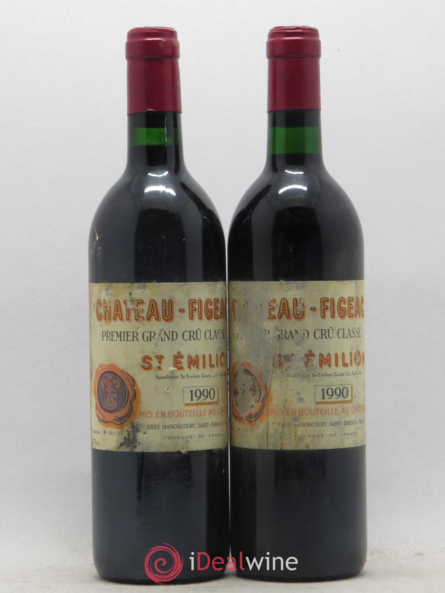 Château Figeac 1er Grand Cru Classé A 1990 - Lot de 2 bouteilles - 0