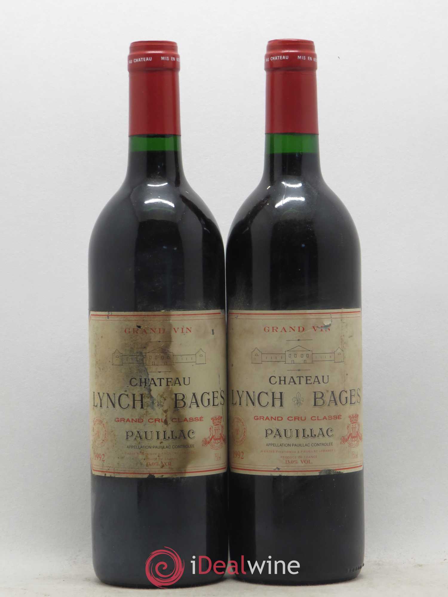 Château Lynch Bages 5ème Grand Cru Classé 1992 - Lot de 2 bouteilles - 0