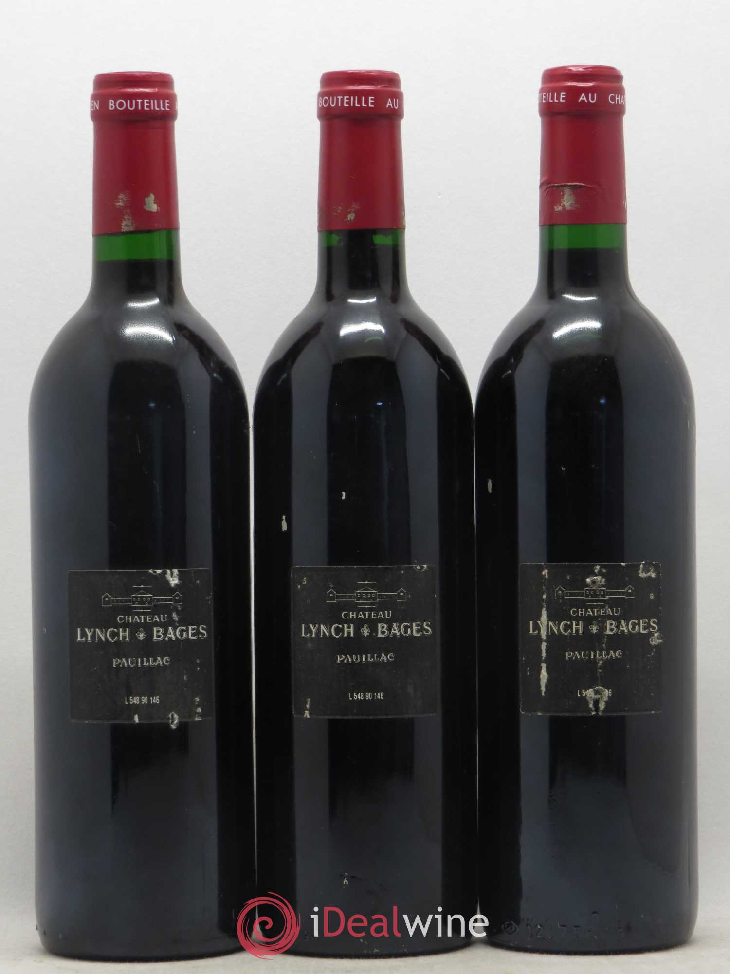 Château Lynch Bages 5ème Grand Cru Classé 1990 - Lot de 3 bouteilles - 1