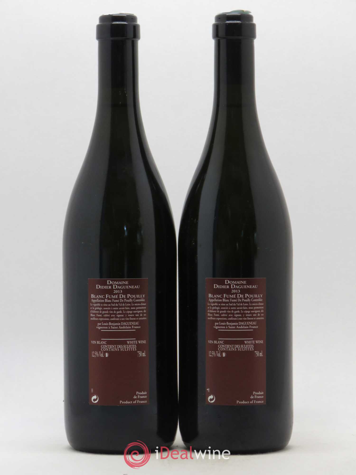 Vin de France (anciennement Pouilly-Fumé) Pur Sang Dagueneau (Domaine Didier - Louis-Benjamin) 2013 - Lot de 2 bouteilles - 1