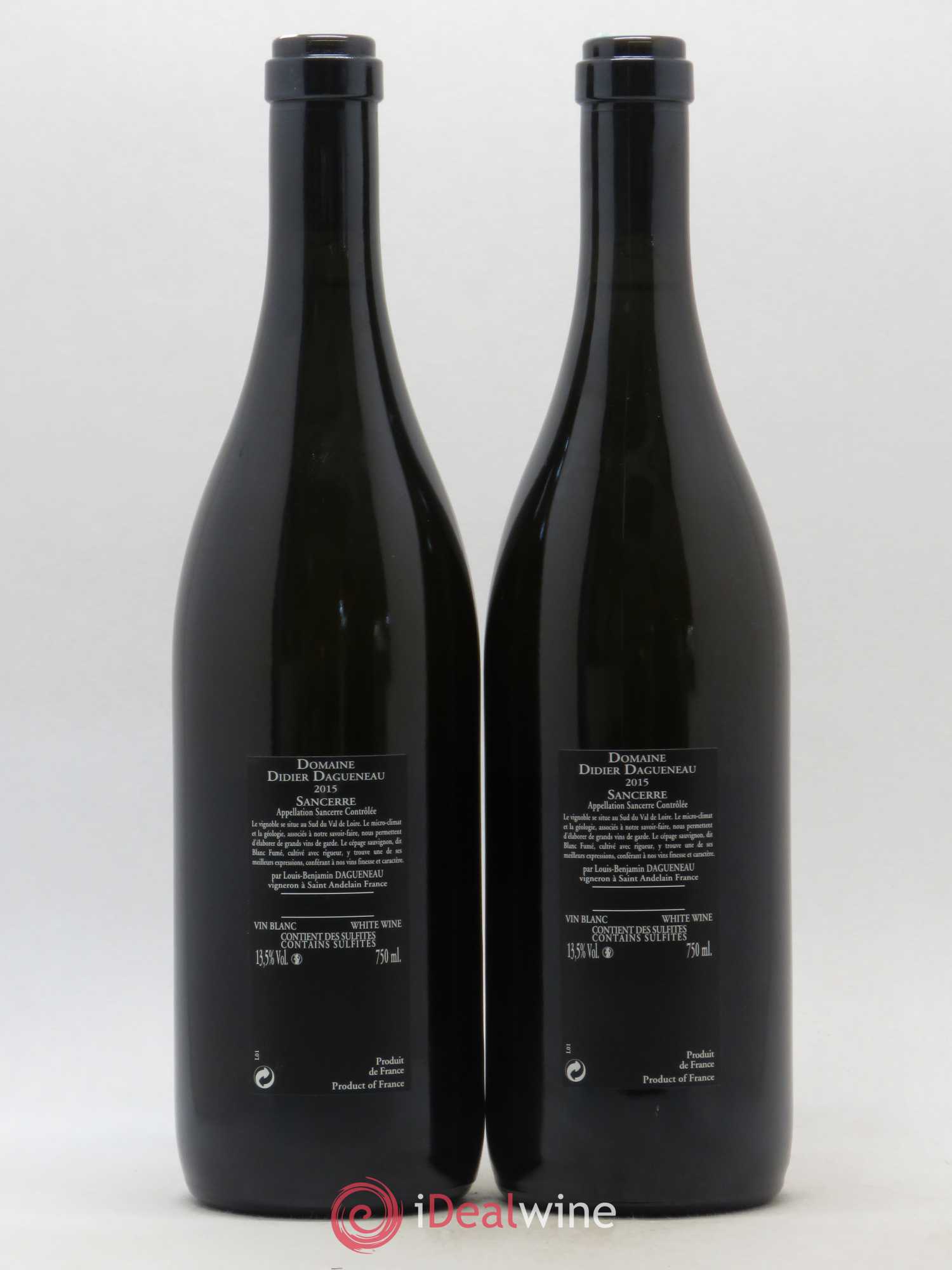 Sancerre Le Mont Damné Chavignol Dagueneau (Domaine Didier - Louis-Benjamin) 2015 - Lot de 2 bouteilles - 1