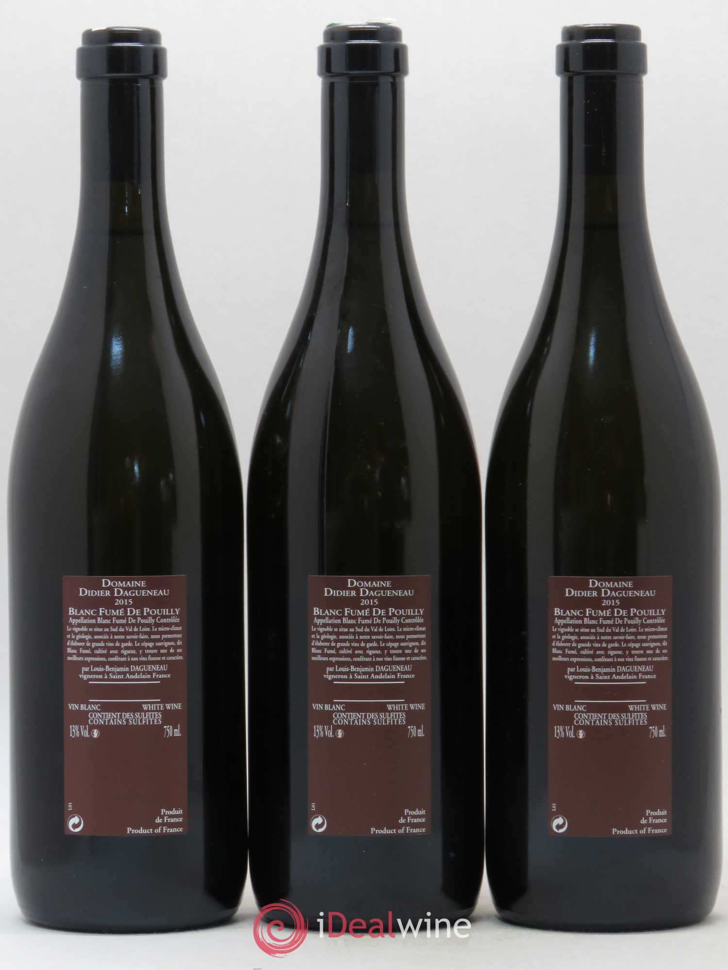Vin de France (anciennement Pouilly-Fumé) Pur Sang Dagueneau (Domaine Didier - Louis-Benjamin) 2015 - Lot de 3 bouteilles - 1
