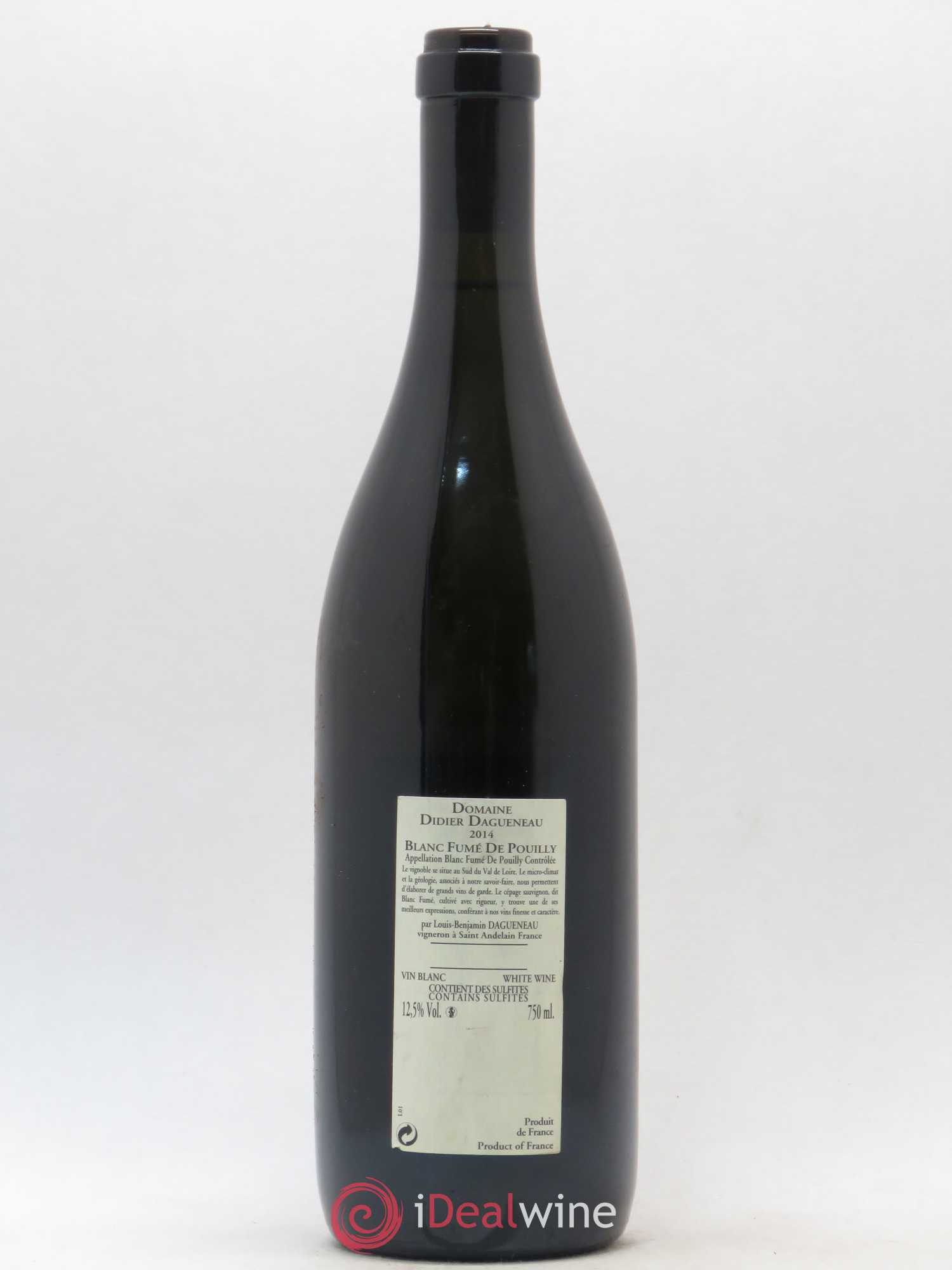 Pouilly-Fumé Blanc Fumé de Pouilly Dagueneau (Domaine Didier - Louis-Benjamin) 2014 - Lot de 1 bouteille - 1