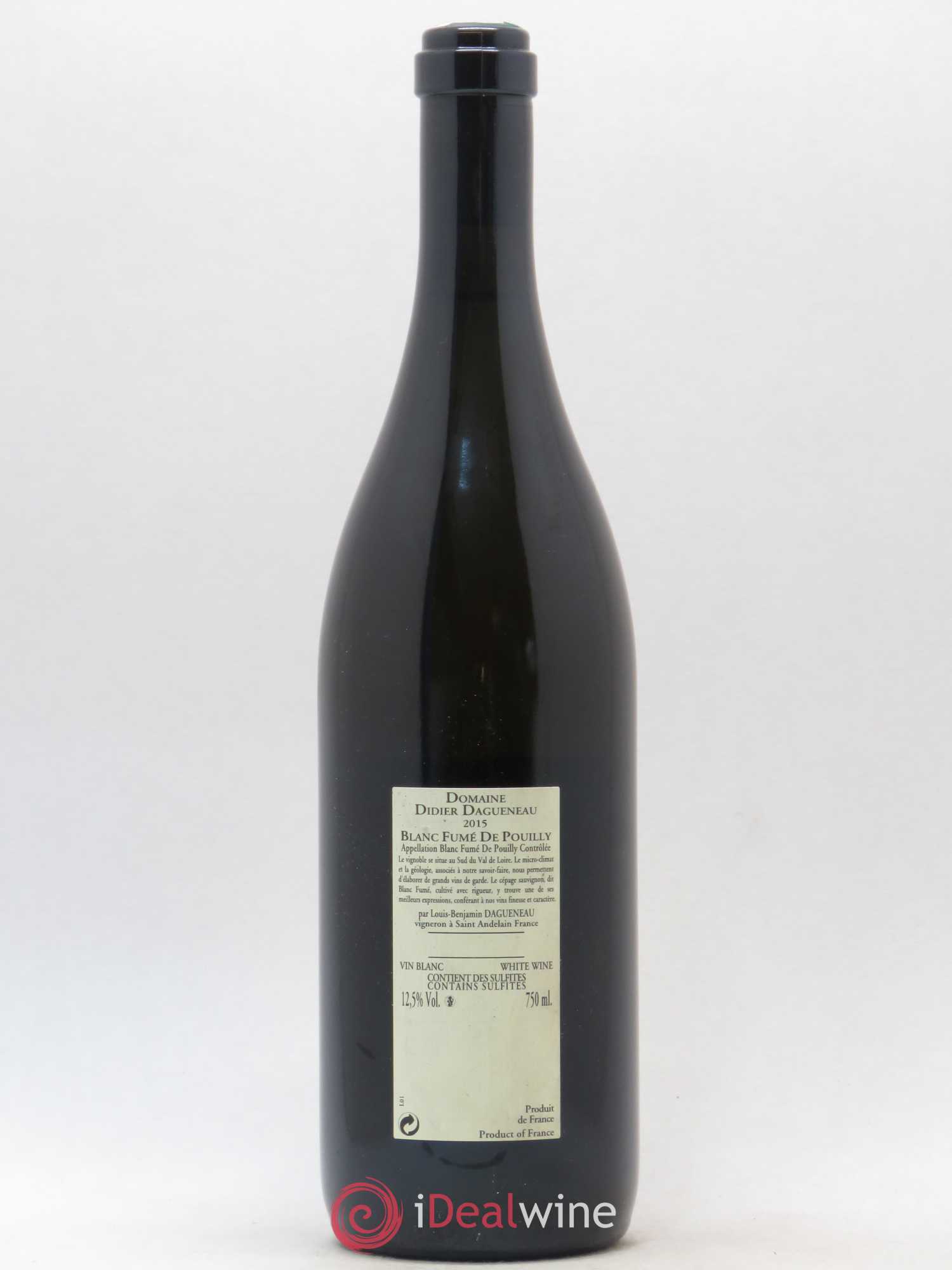 Pouilly-Fumé Blanc Fumé de Pouilly Dagueneau (Domaine Didier - Louis-Benjamin) 2015 - Lot de 1 bouteille - 1