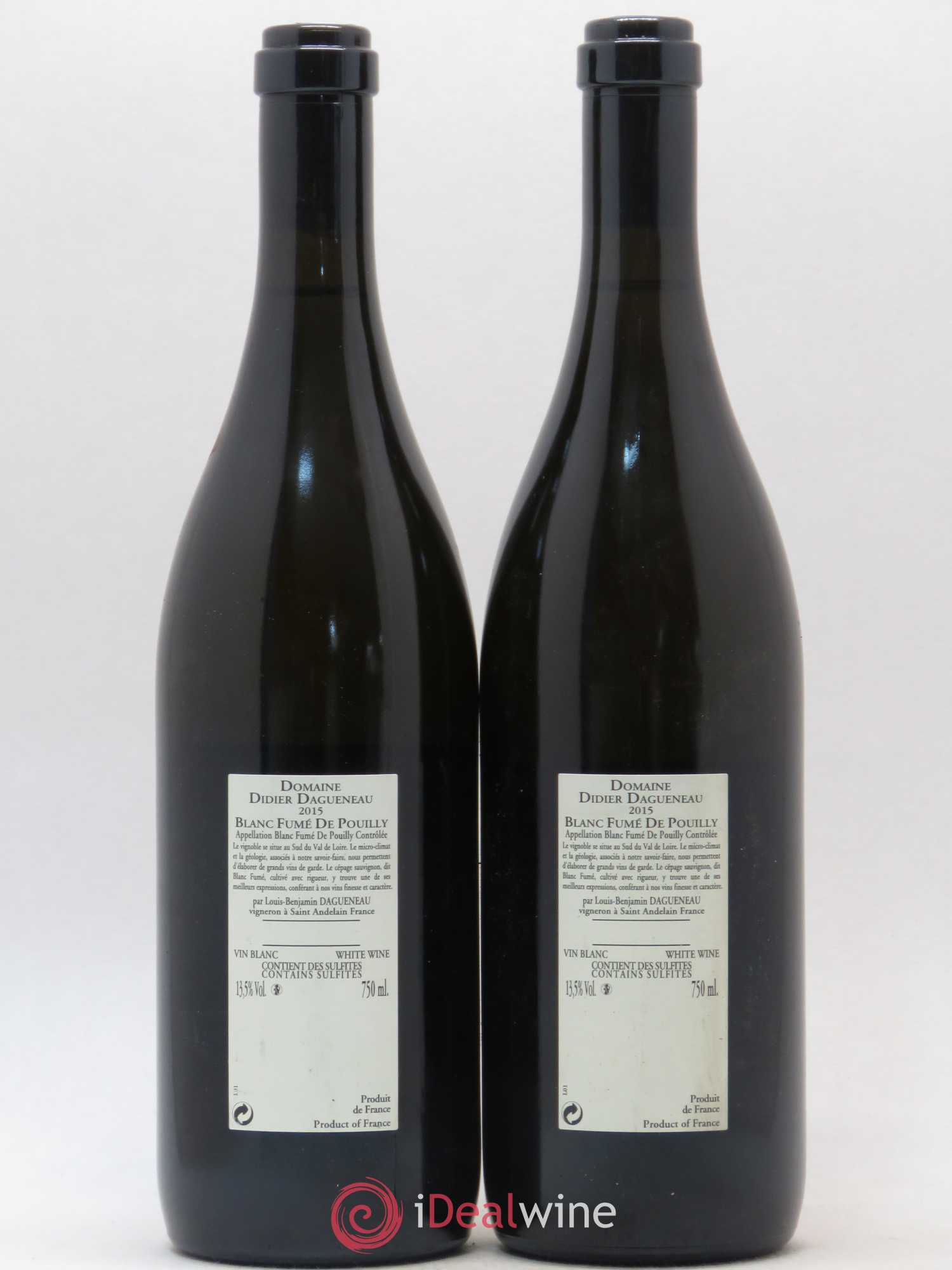 Vin de France (anciennement Pouilly-Fumé) Buisson Renard Dagueneau (Domaine Didier - Louis-Benjamin) 2015 - Lot de 2 bouteilles - 1