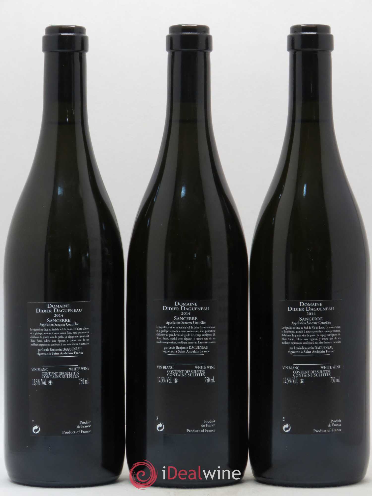 Sancerre Le Mont Damné Chavignol Dagueneau (Domaine Didier - Louis-Benjamin) 2014 - Lot de 3 bouteilles - 1