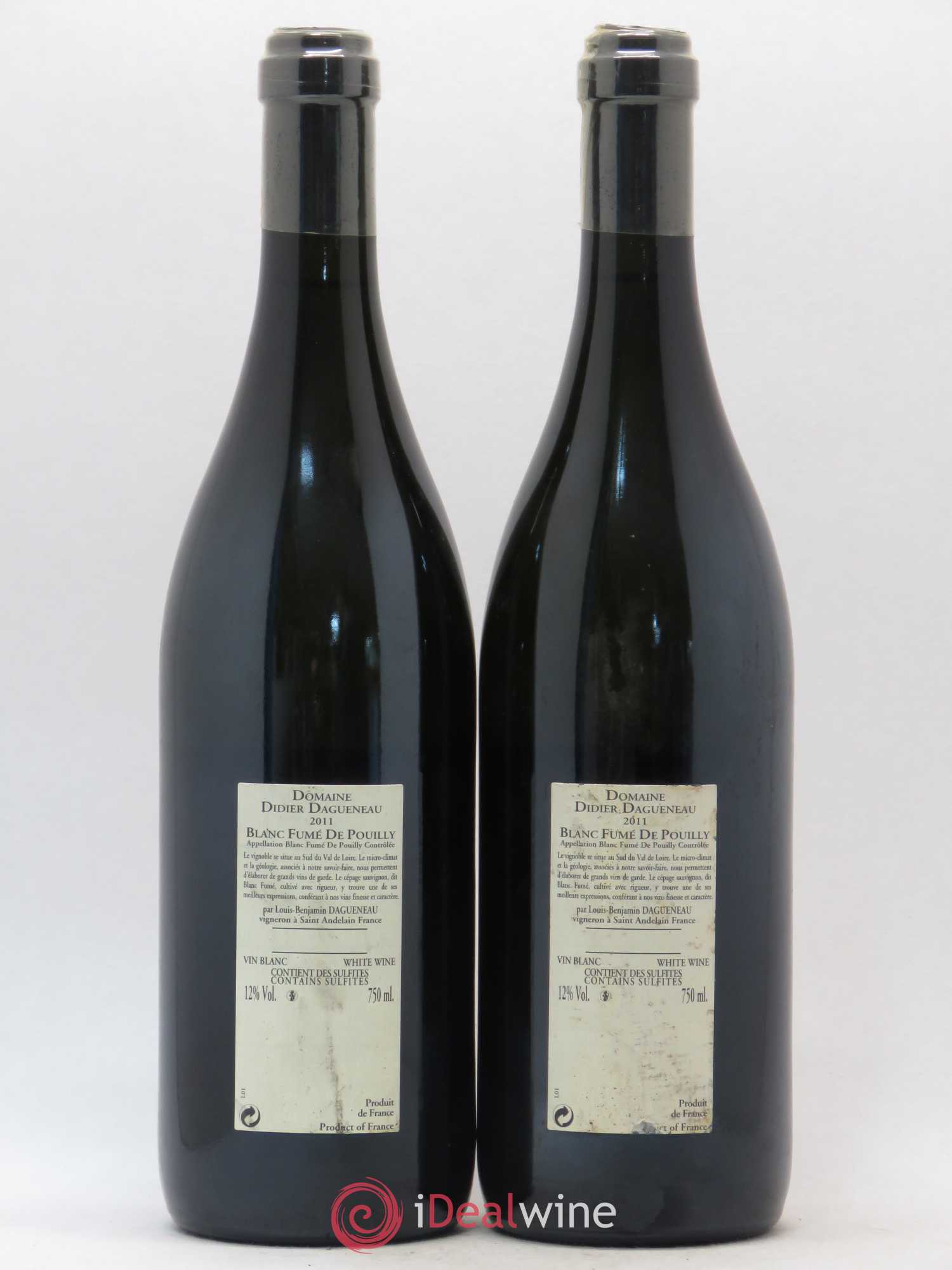 Pouilly-Fumé Blanc Fumé de Pouilly Dagueneau (Domaine Didier - Louis-Benjamin) 2011 - Lot de 2 bouteilles - 1