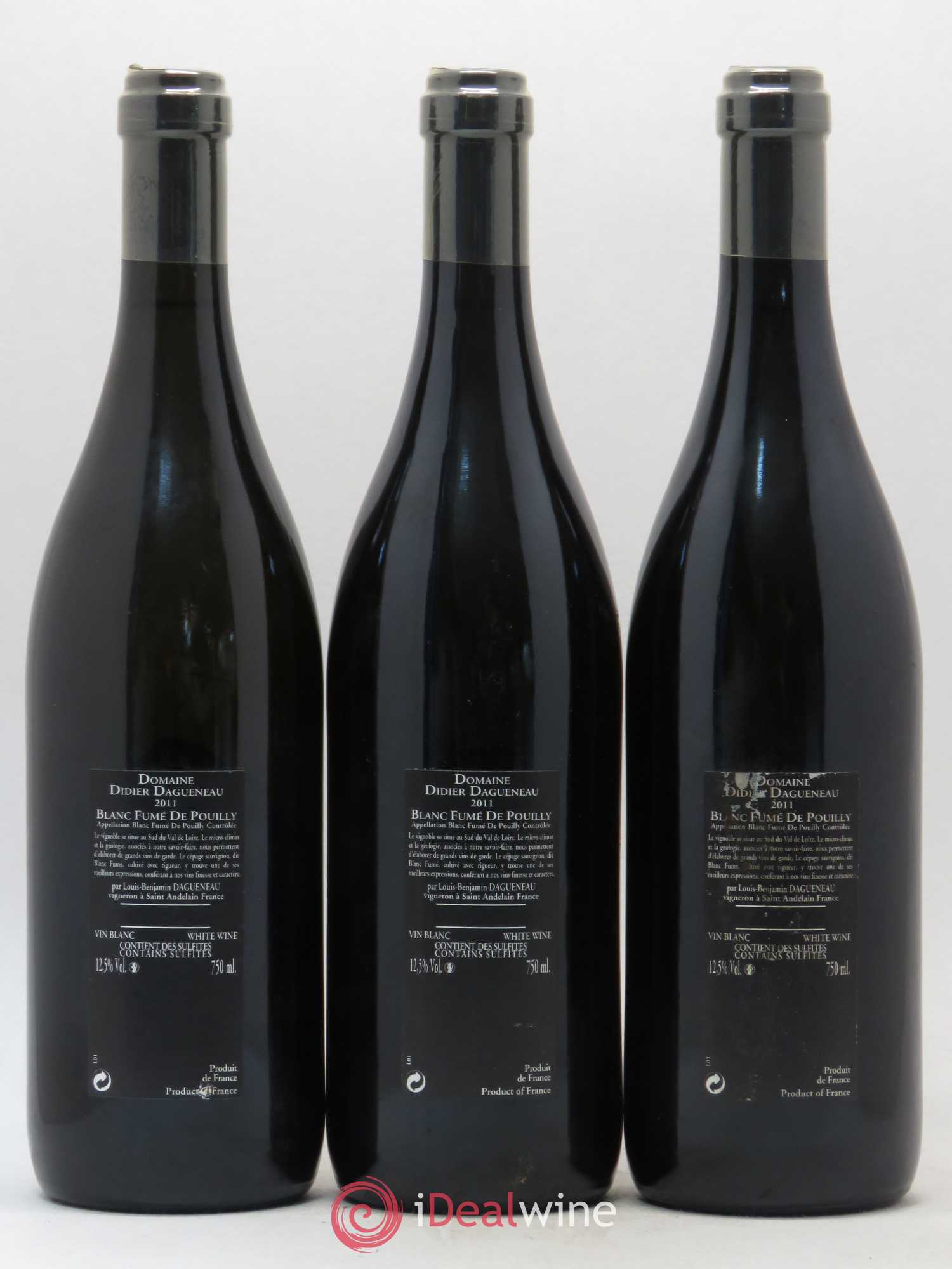 Vin de France (anciennement Pouilly-Fumé) Silex Dagueneau (Domaine Didier - Louis-Benjamin) 2011 - Lot de 3 bouteilles - 1