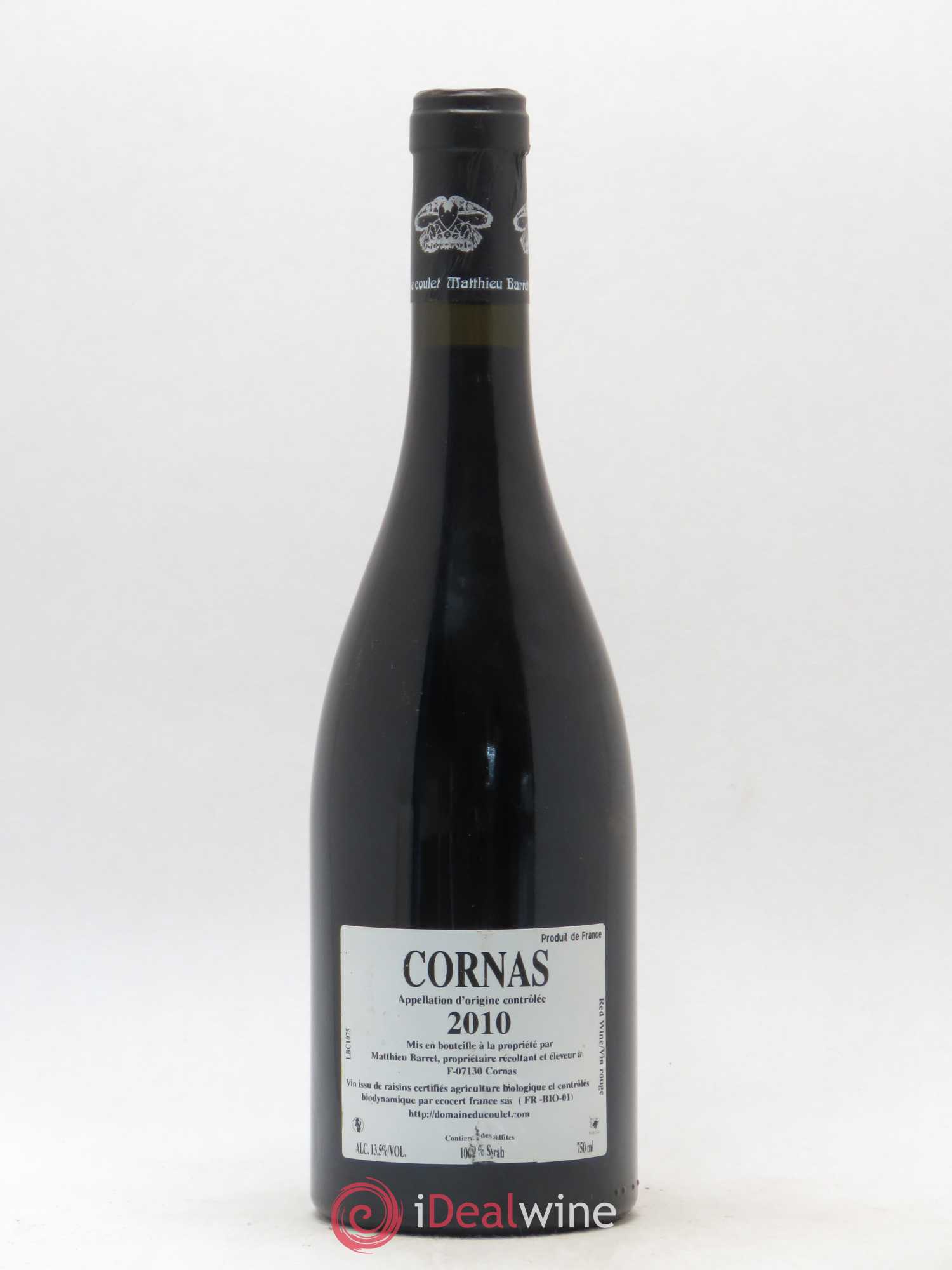 Cornas Brise Cailloux Coulet (Domaine du) - Matthieu Barret 2010 - Lot de 1 bouteille - 1