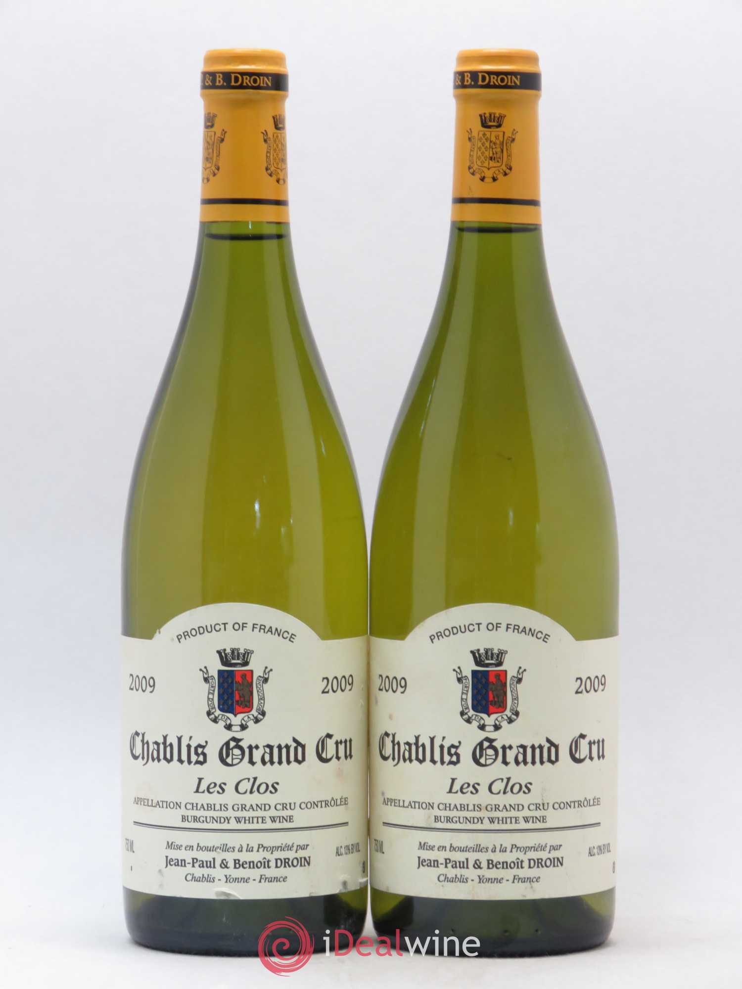 Chablis Grand Cru Les Clos Jean-Paul & Benoît Droin (Domaine) 2009 - Lot de 2 bouteilles - 0