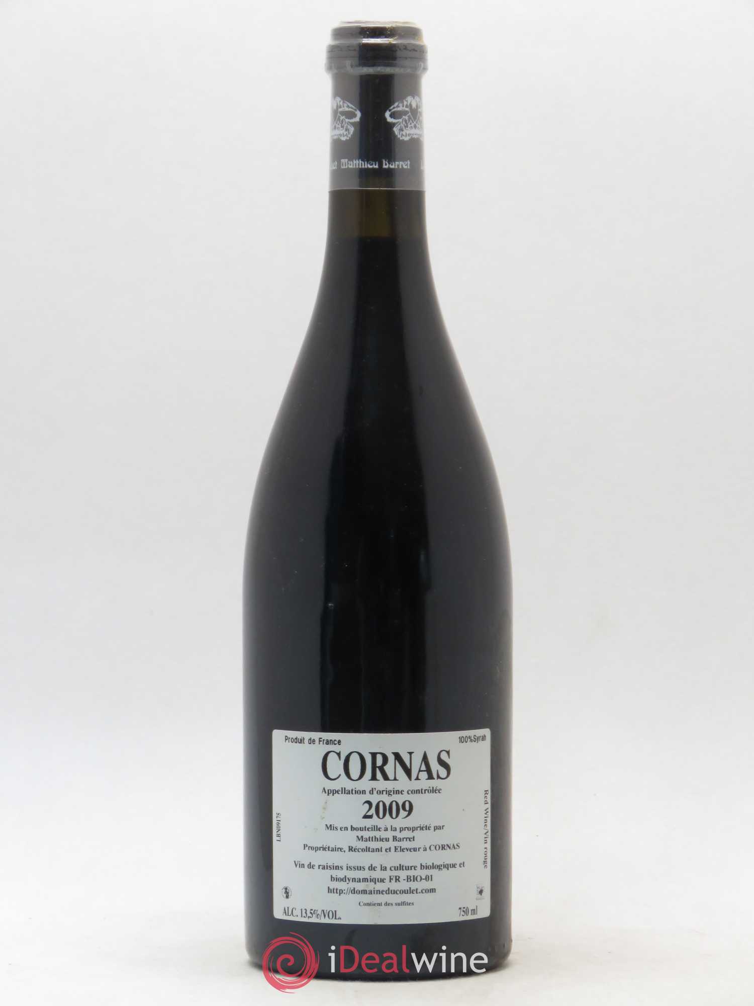 Cornas Billes Noires Coulet (Domaine du) - Matthieu Barret 2009 - Lot de 1 bouteille - 1