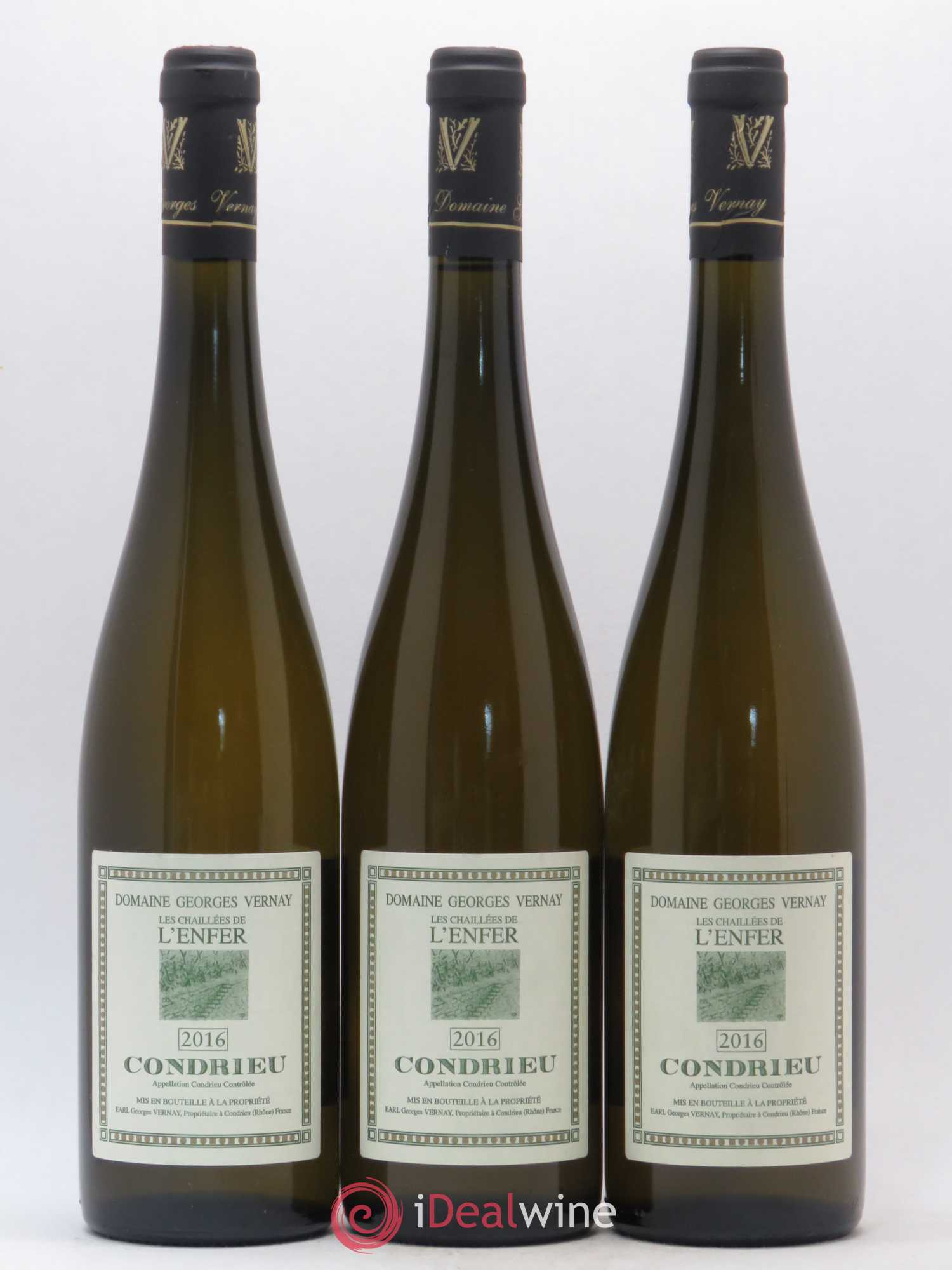 Condrieu Les Chaillées de l'Enfer Georges Vernay 2016 - Lot de 3 bouteilles - 0