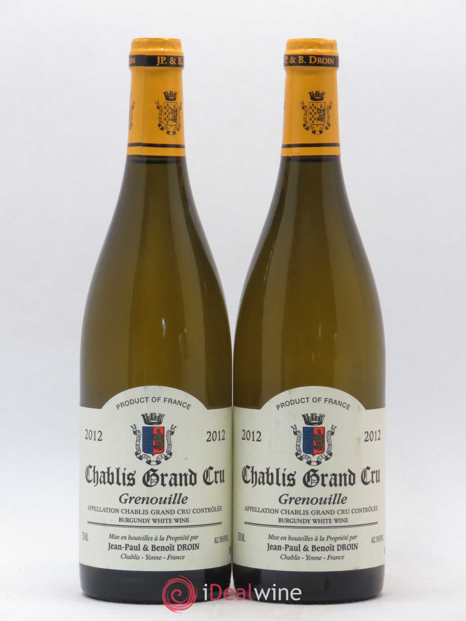 Chablis Grand Cru Grenouilles Jean-Paul & Benoît Droin (Domaine) 2012 - Lot de 2 bouteilles - 0