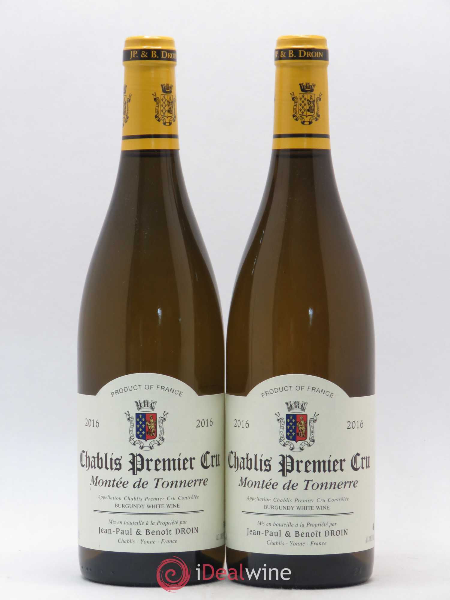 Chablis 1er Cru Montée de Tonnerre Jean-Paul & Benoît Droin (Domaine) 2016 - Lot de 2 bouteilles - 0
