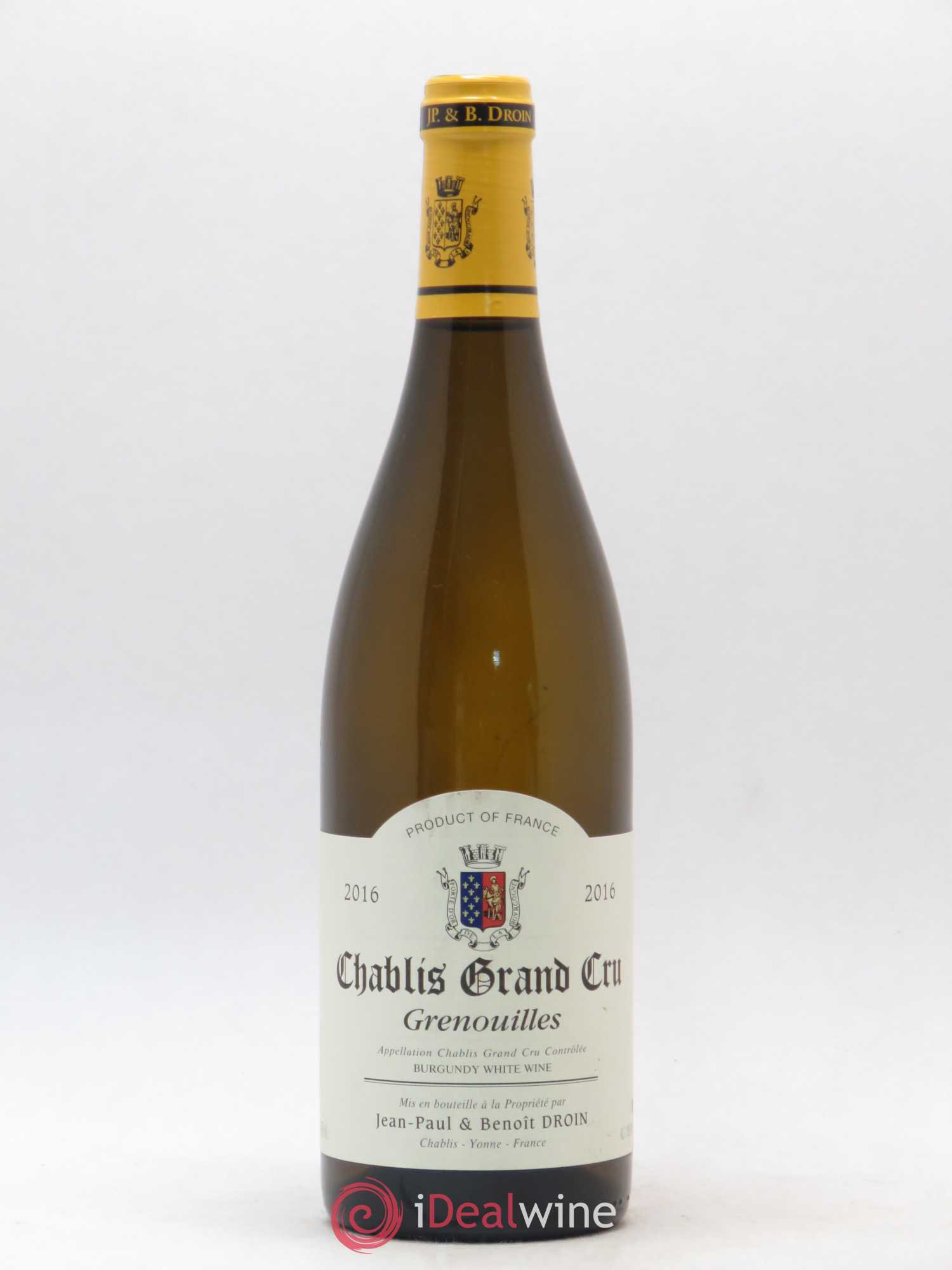 Chablis Grand Cru Grenouilles Jean-Paul & Benoît Droin (Domaine) 2016 - Lot de 1 bouteille - 0