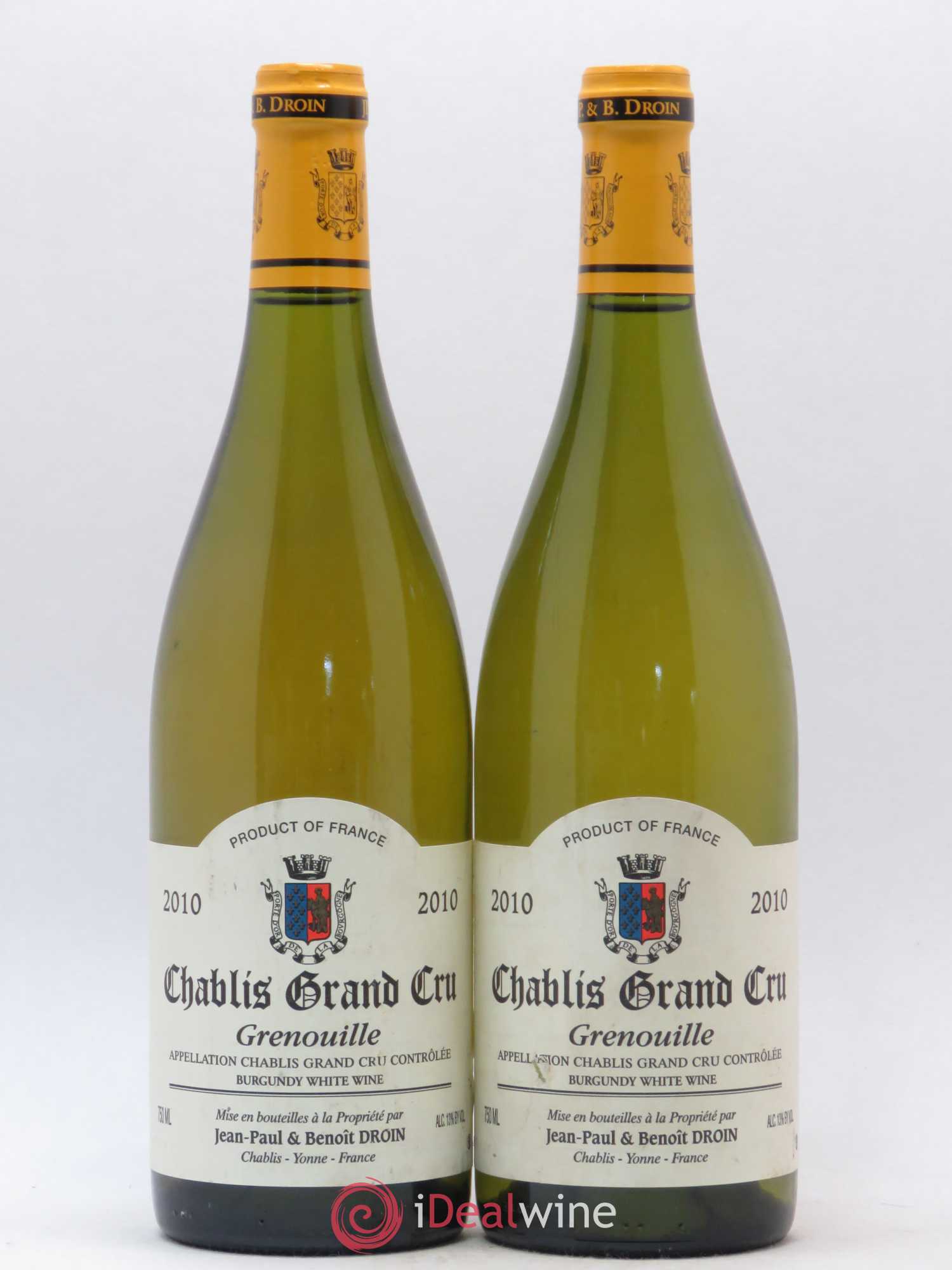 Chablis Grand Cru Grenouilles Jean-Paul & Benoît Droin (Domaine) 2010 - Lot de 2 bouteilles - 0