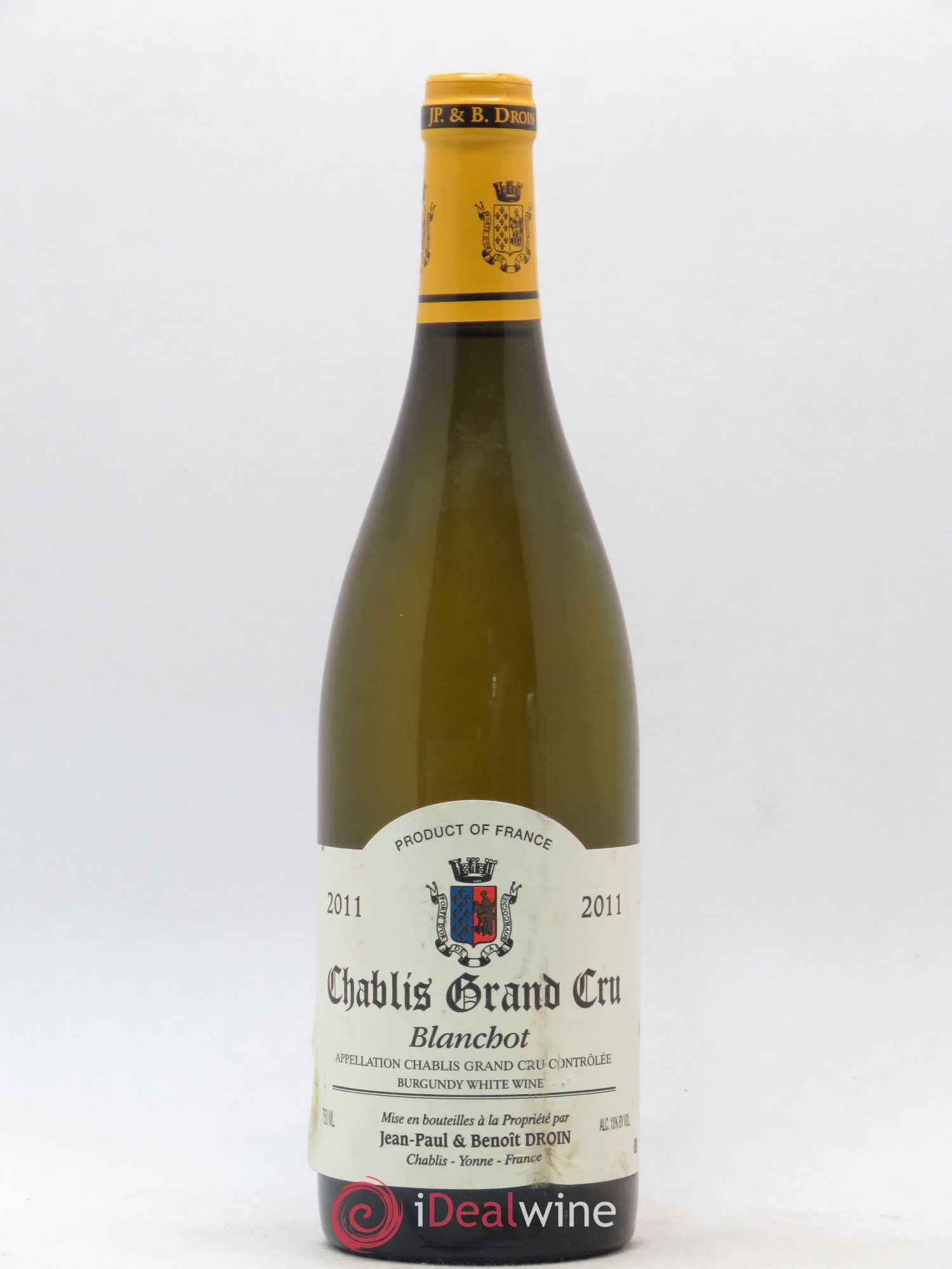 Chablis Grand Cru Blanchot Domaine Jean Paul et Benoit Droin 2011 - Posten von 1 Flasche - 0