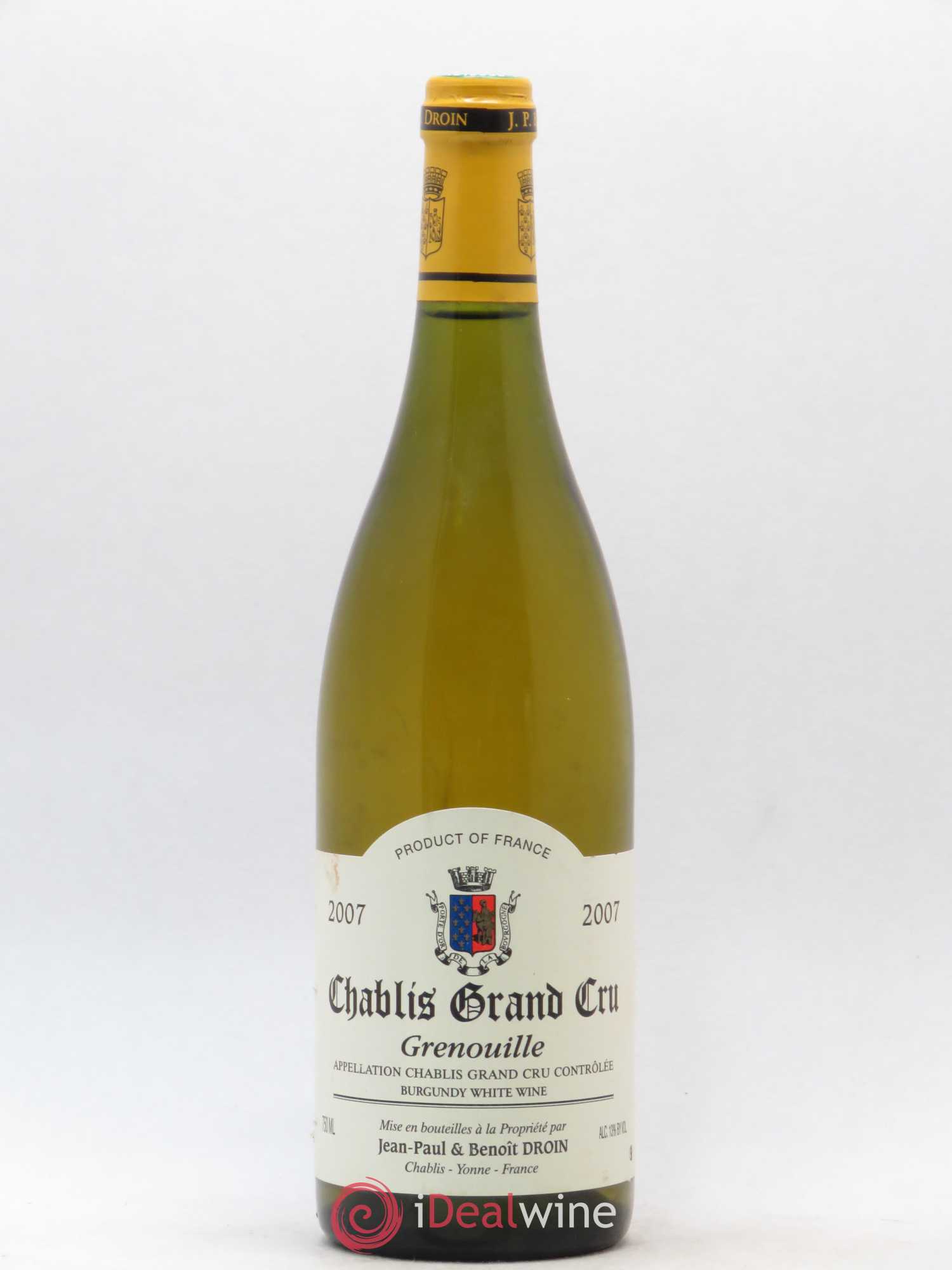 Chablis Grand Cru Grenouilles Jean-Paul & Benoît Droin (Domaine) 2007 - Lot de 1 bouteille - 0