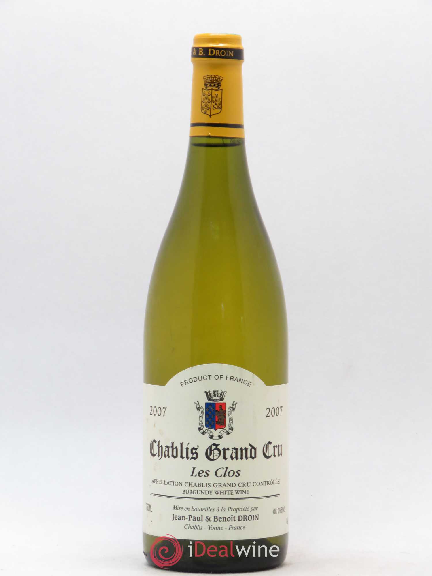 Chablis Grand Cru Les Clos Jean-Paul & Benoît Droin (Domaine) 2007 - Lot de 1 bouteille - 0