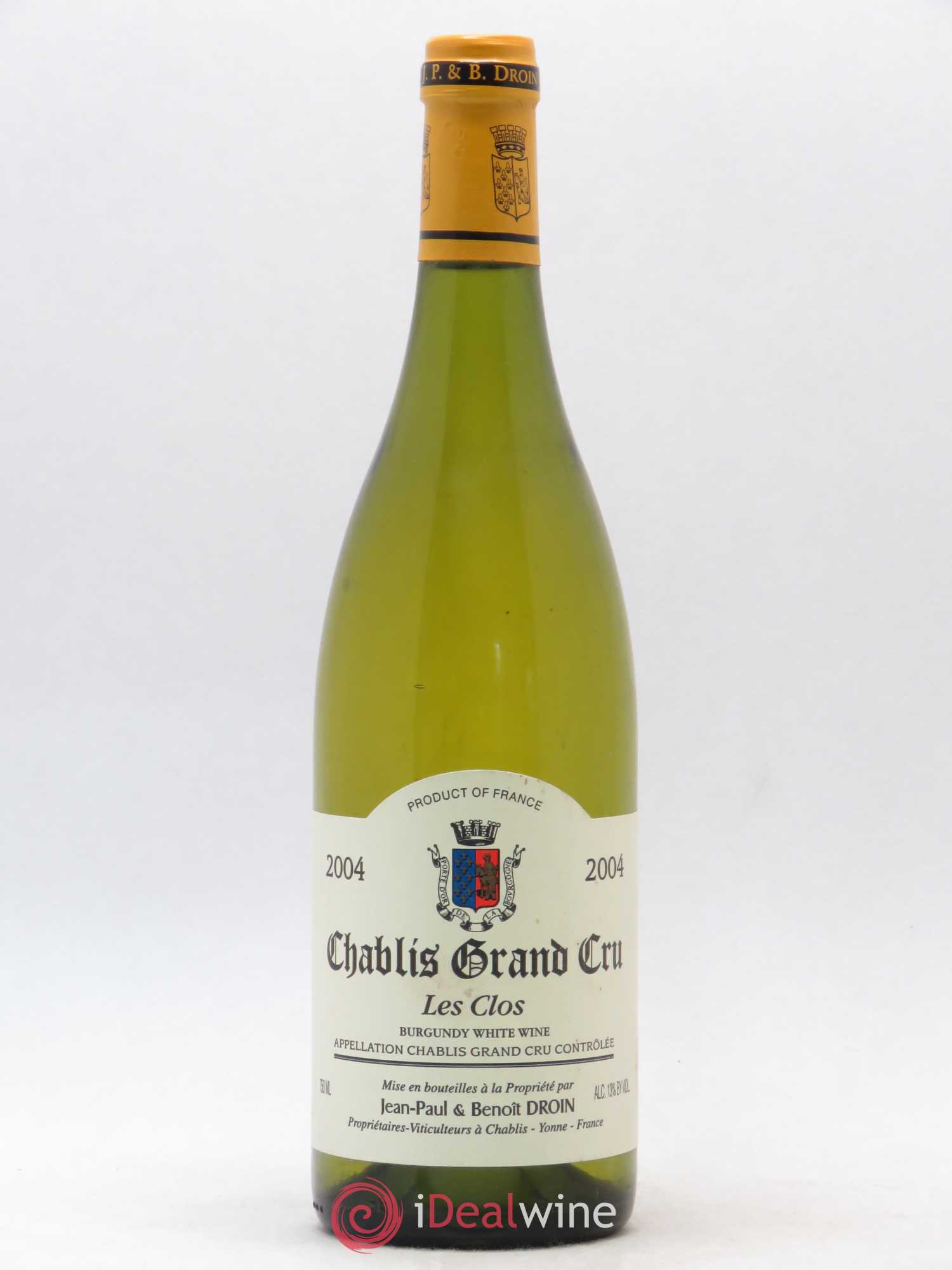 Chablis Grand Cru Les Clos Jean-Paul & Benoît Droin (Domaine) 2004 - Lot de 1 bouteille - 0