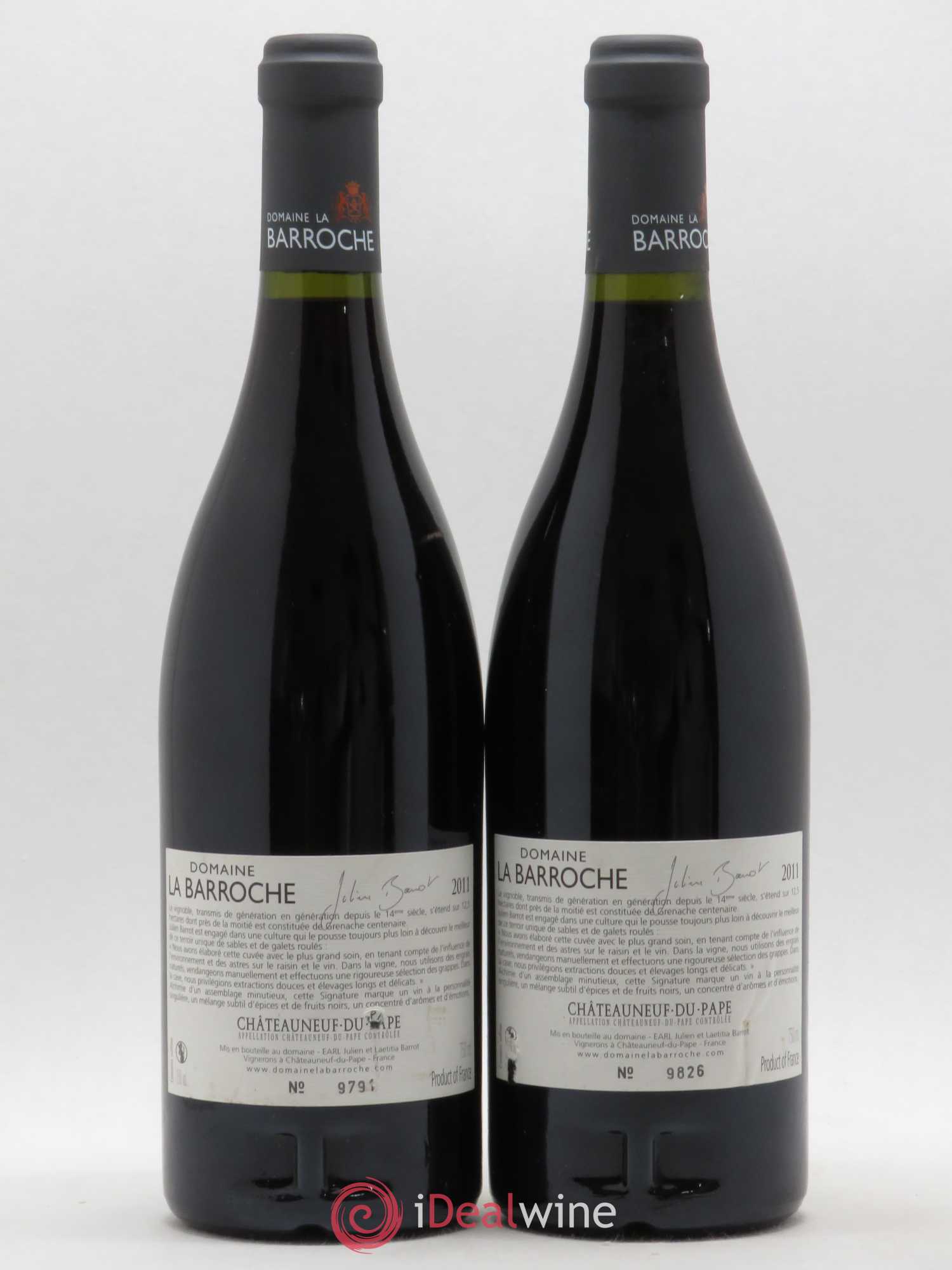 Châteauneuf-du-Pape Barroche Domaine Julien Barrot 2011 - Posten von 2 Flaschen - 1