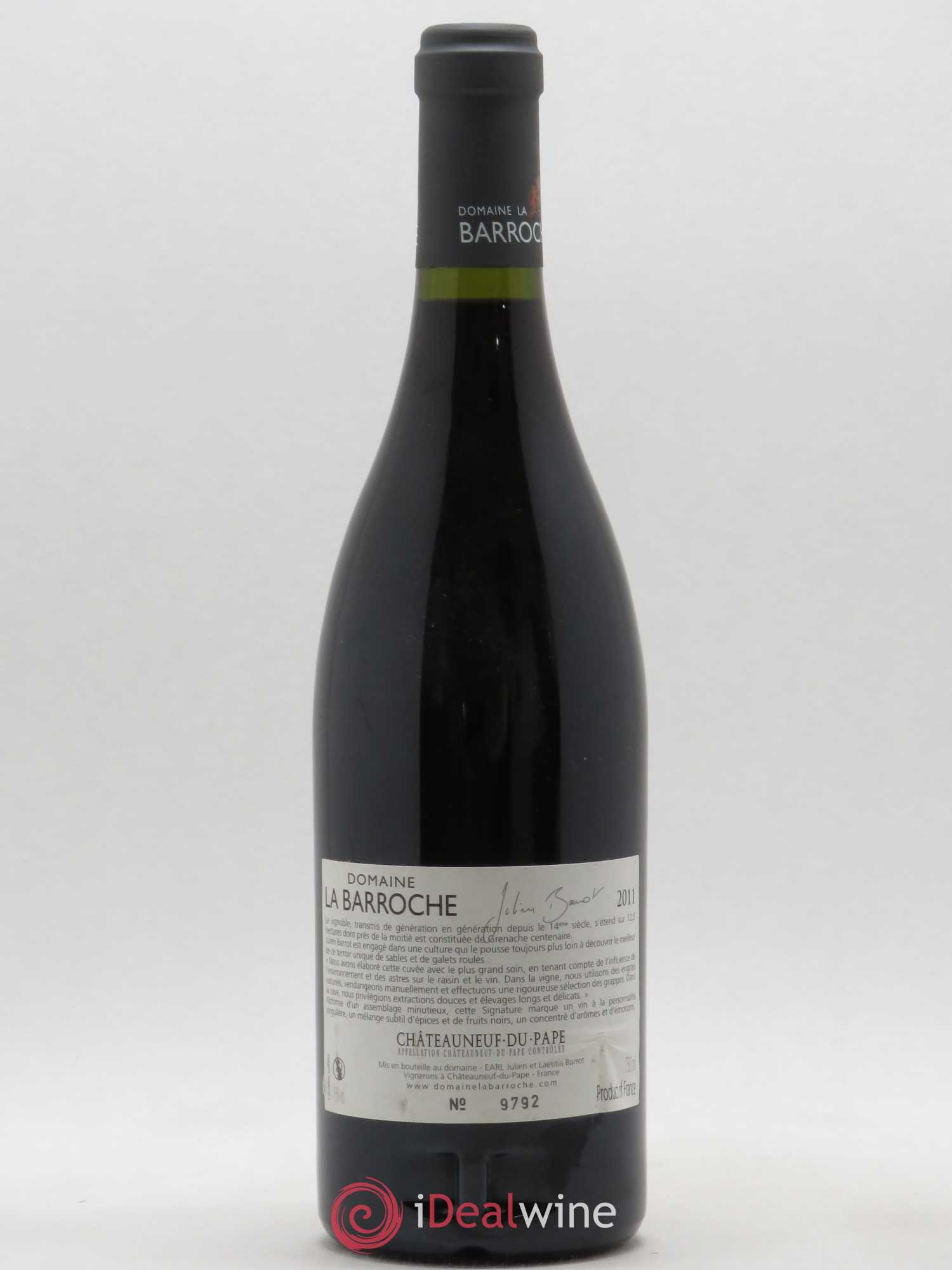 Châteauneuf-du-Pape Barroche Domaine Julien Barrot 2011 - Posten von 1 Flasche - 1