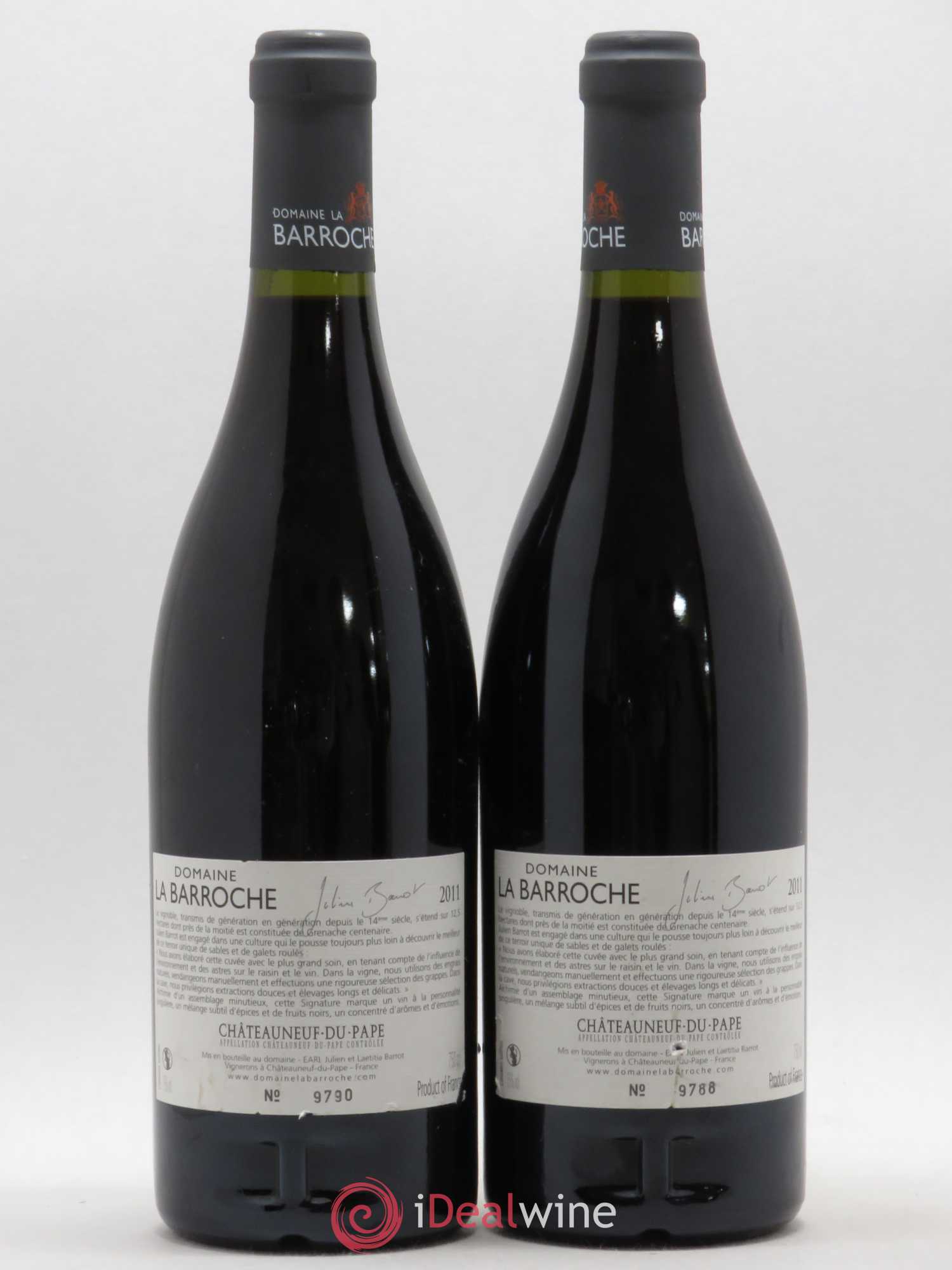Châteauneuf-du-Pape Barroche Domaine Julien Barrot 2011 - Posten von 2 Flaschen - 1