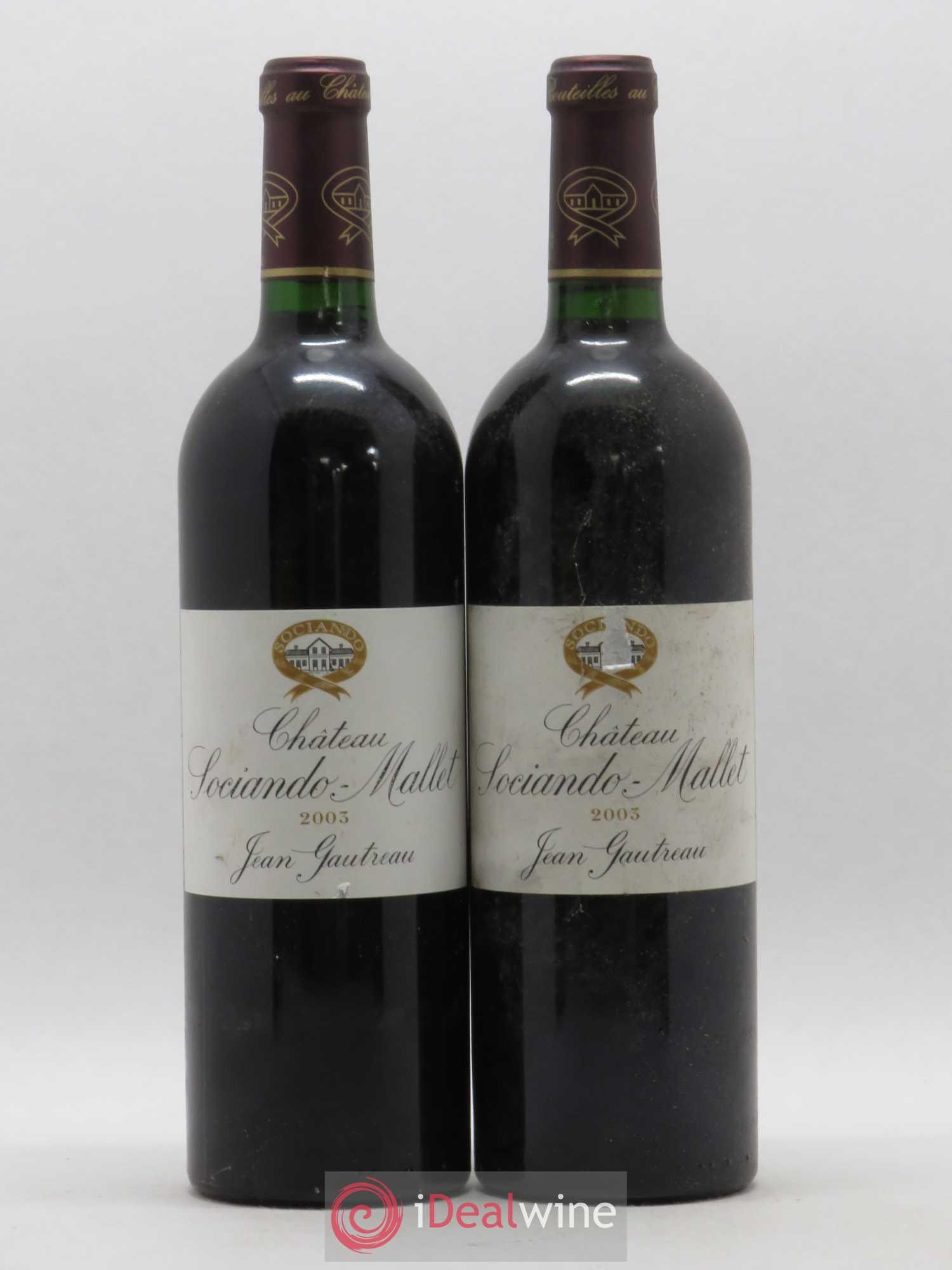 Château Sociando Mallet 2003 - Lot de 2 bouteilles - 0