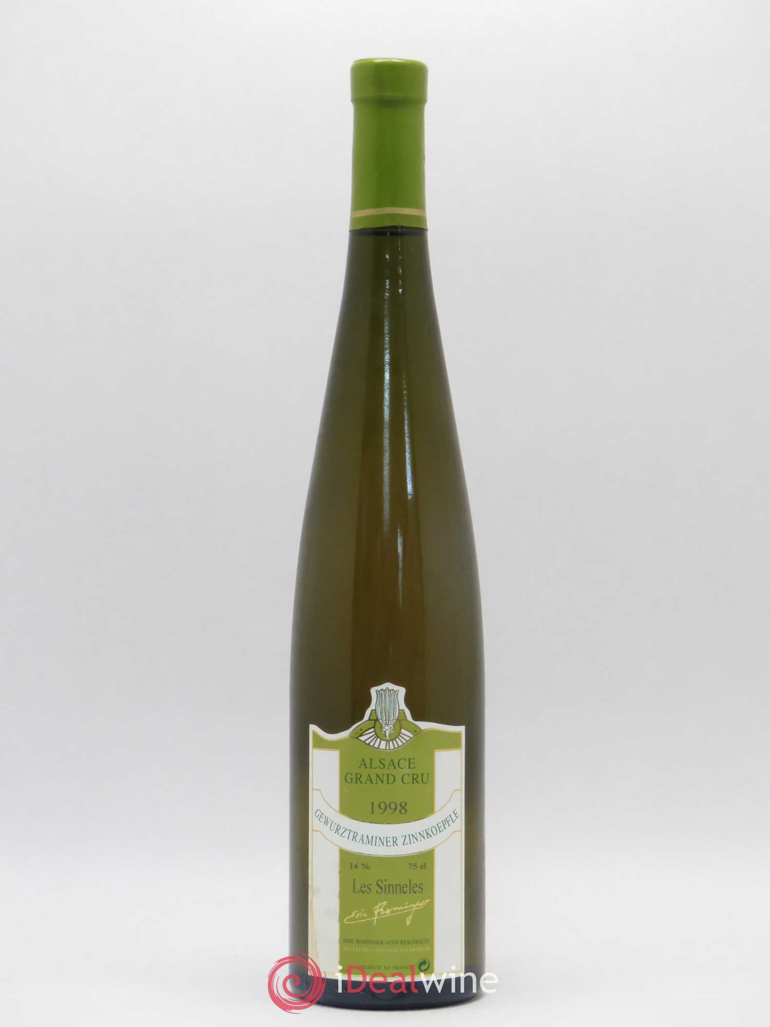 Gewurztraminer Zinnkoepfle Les Sinneles Rominger Eric (sans prix de réserve) 1998 - Posten von 1 Flasche - 0