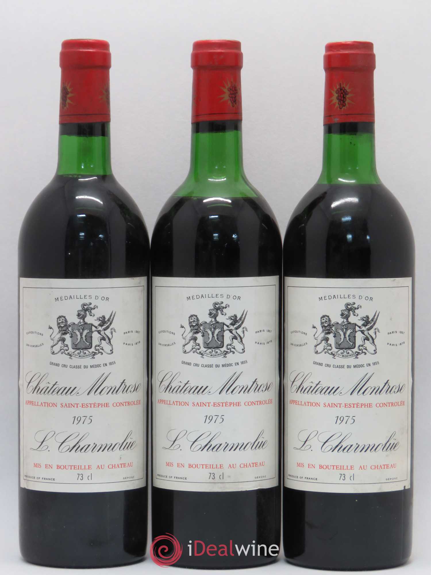 Château Montrose 2ème Grand Cru Classé 1975 - Lot de 3 bouteilles - 0