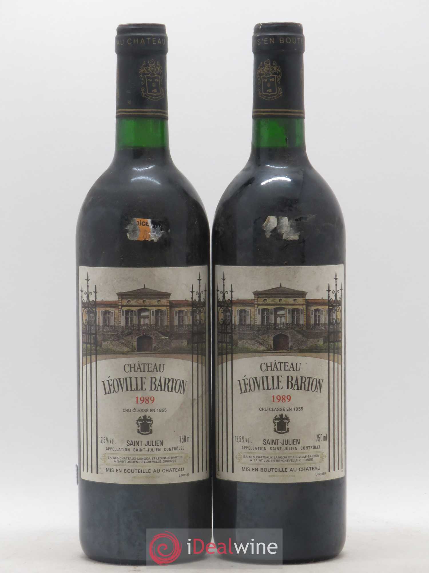Château Léoville Barton 2ème Grand Cru Classé 1989 - Lot de 2 bouteilles - 0