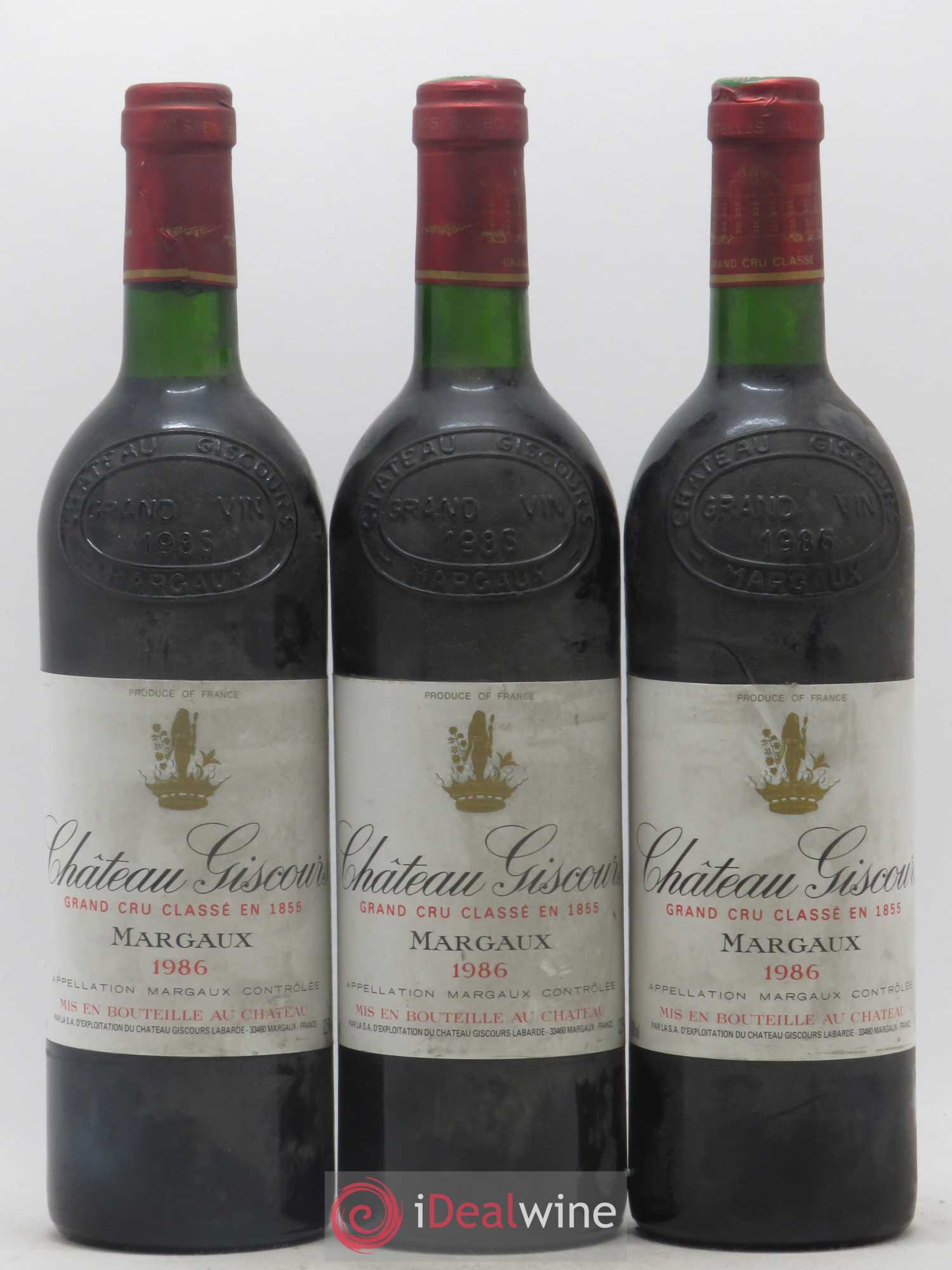 Château Giscours 3ème Grand Cru Classé 1986 - Lot de 3 bouteilles - 0