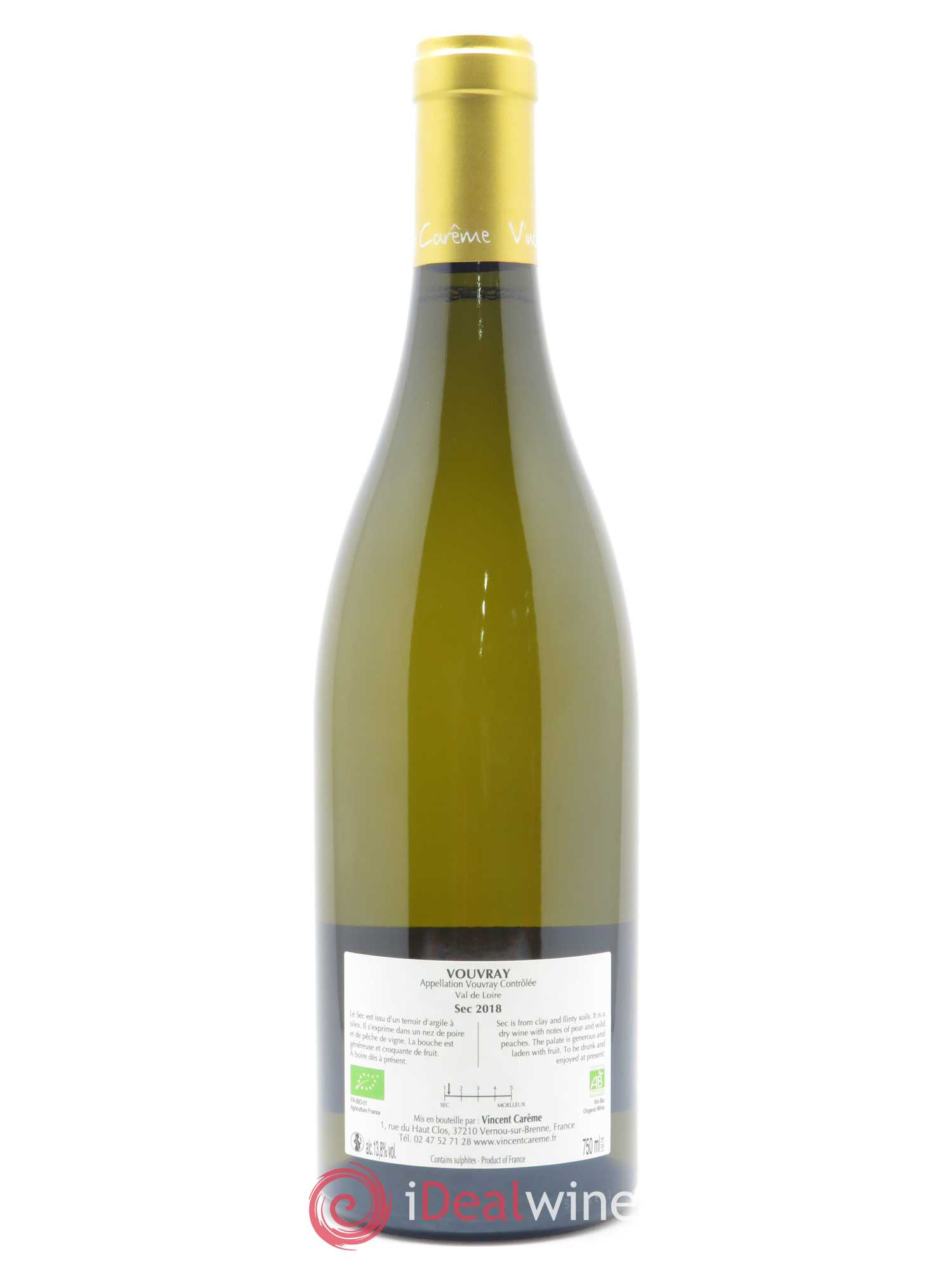 Vouvray Sec Le Clos Vincent Carême (Domaine) 2018 - Lot de 1 bouteille - 1