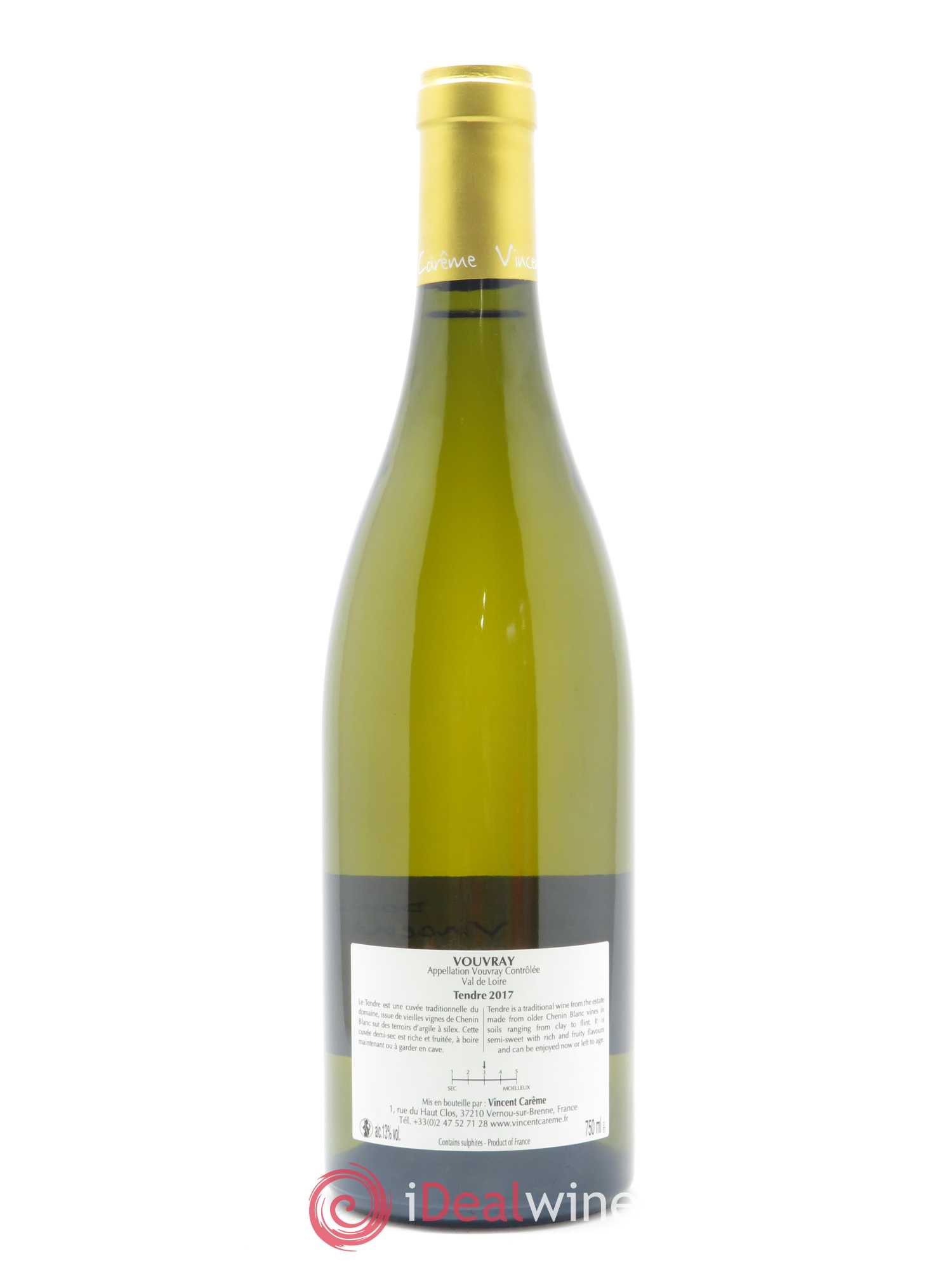 Vouvray Tendre Domaine Vincent Carême 2017 - Lot de 1 bouteille - 1
