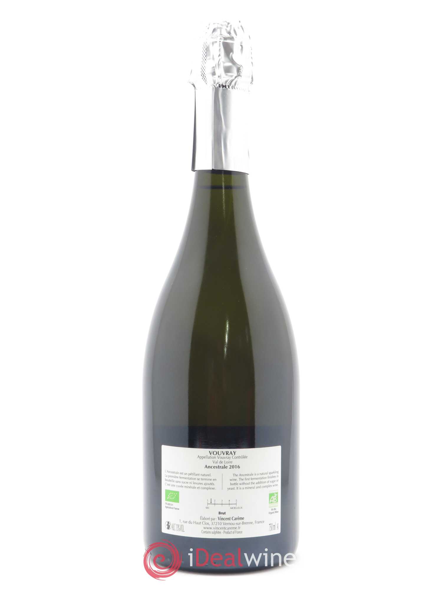 Vouvray Plaisir ancestral Brut Nature Domaine Vincent Carême 2016 - Lot de 1 bouteille - 1