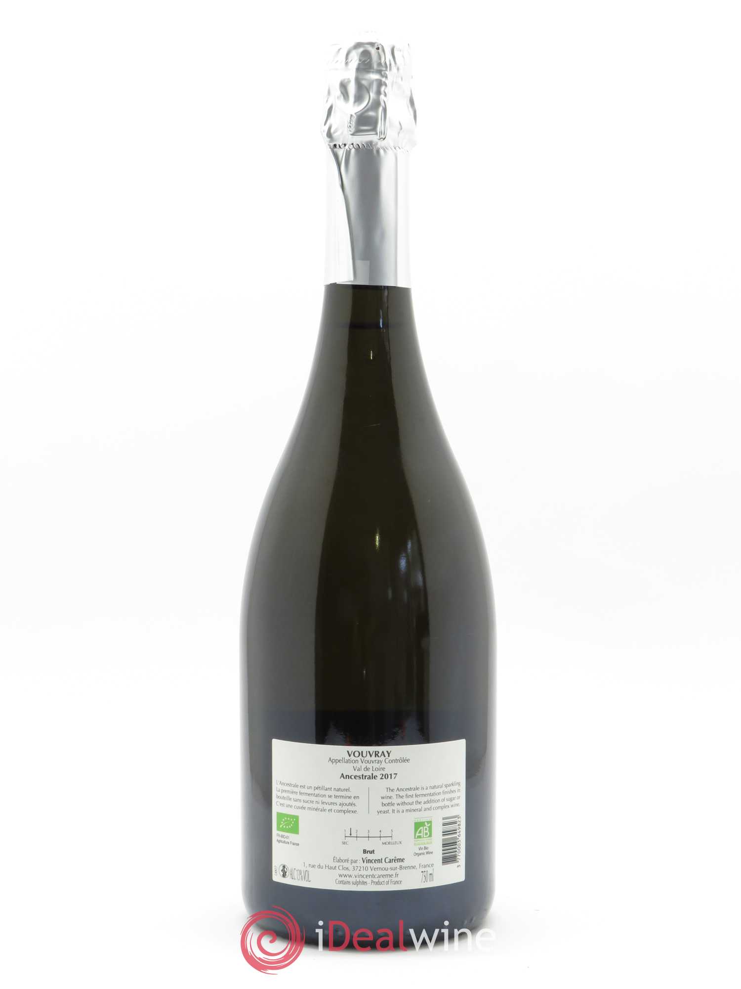 Vouvray Plaisir ancestral Brut Nature Domaine Vincent Carême 2017 - Lot de 1 bouteille - 1