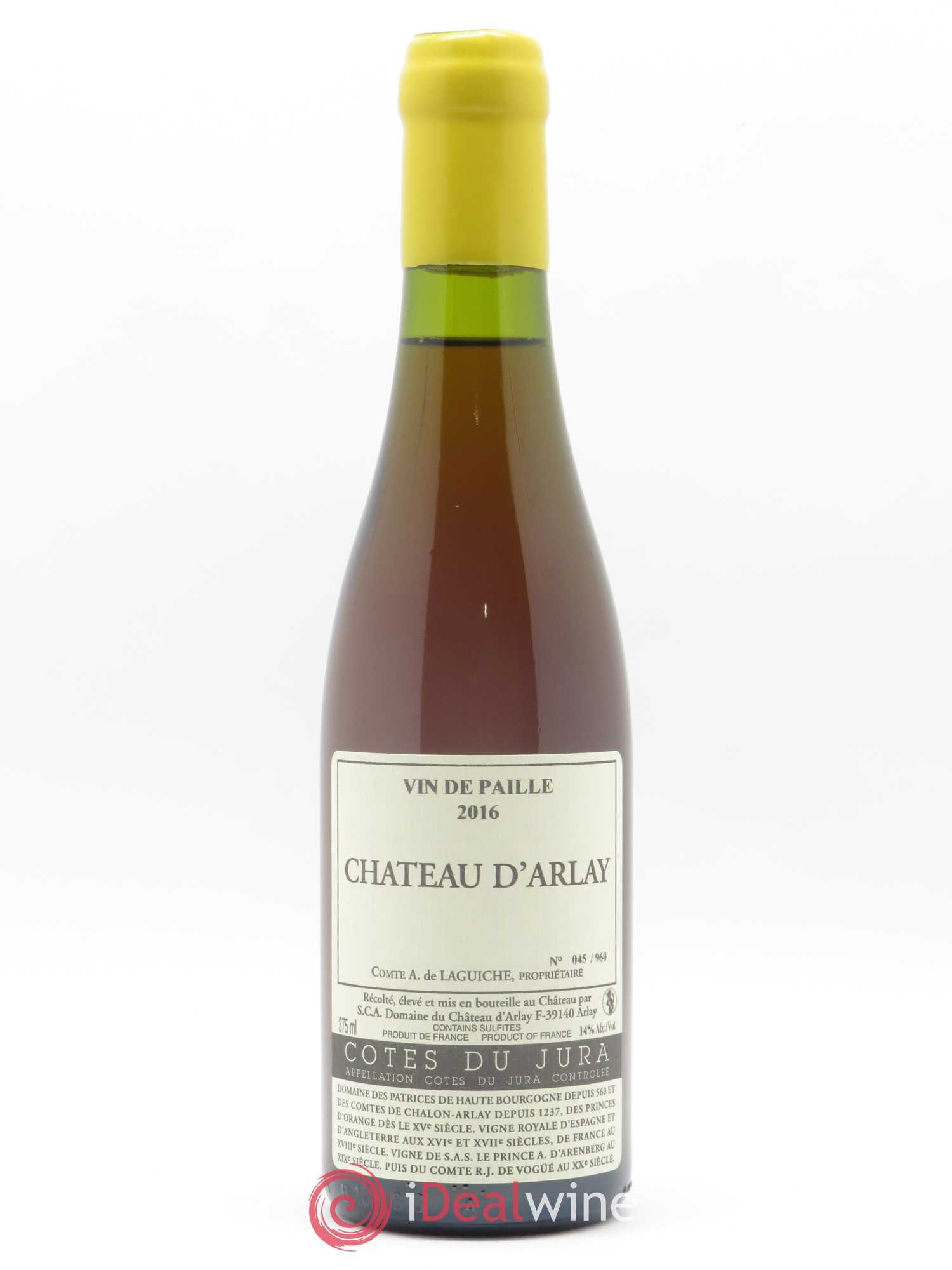 Côtes du Jura Vin de Paille Château d'Arlay 2016 - Lotto di 1 mezza bottiglia - 0