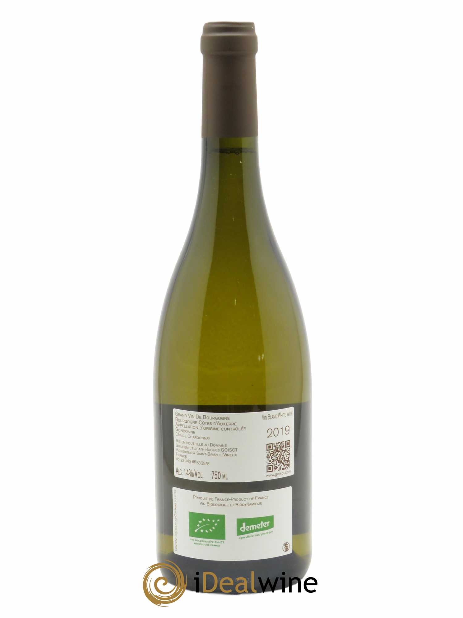 Bourgogne Côtes d'Auxerre Gondonne Goisot 2019 - Lot of 1 bottle - 1