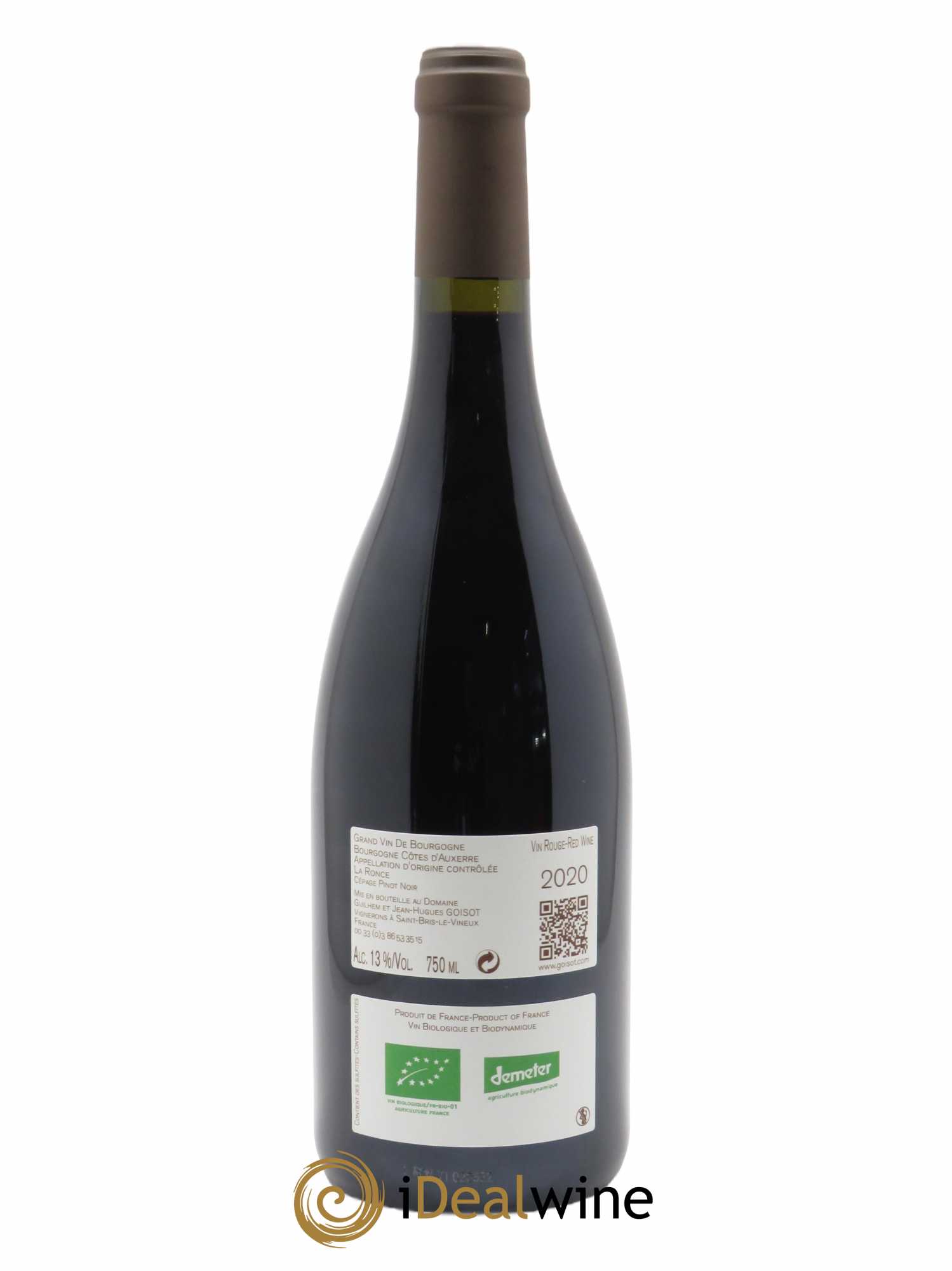 Bourgogne Côtes d'Auxerre La Ronce Goisot 2020 - Lot of 1 bottle - 1