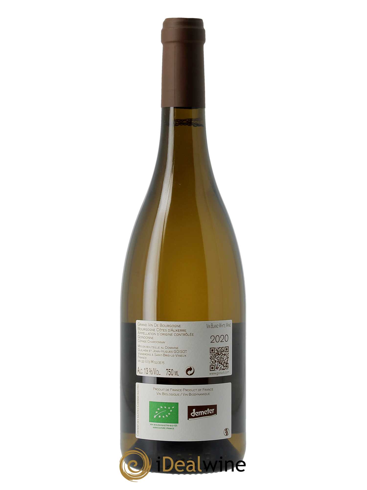Bourgogne Côtes d'Auxerre Gondonne Goisot 2020 - Lot of 1 bottle - 1