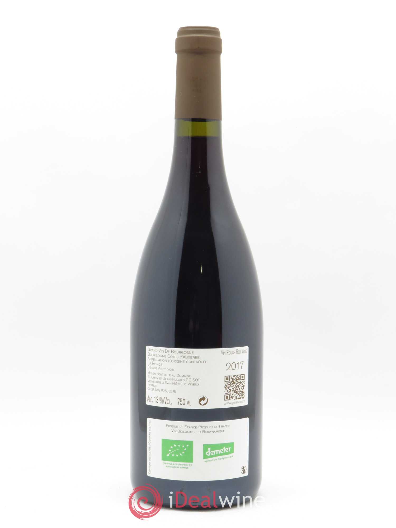 Bourgogne Côtes d'Auxerre La Ronce Goisot 2017 - Lot de 1 bouteille - 1
