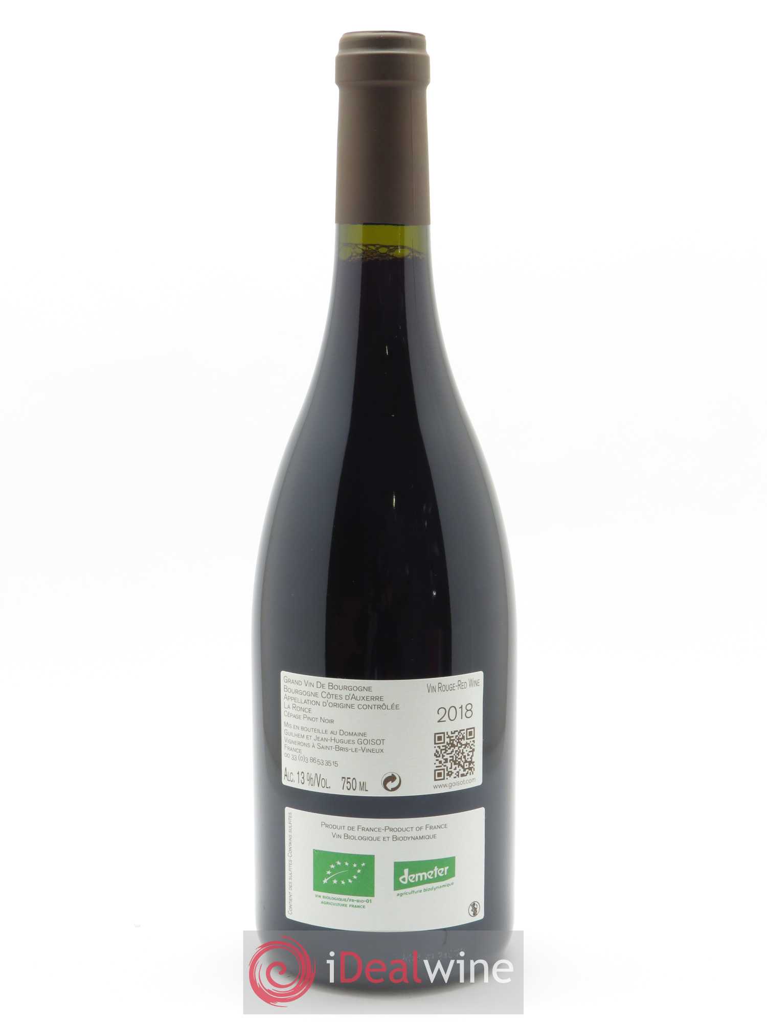 Bourgogne Côtes d'Auxerre La Ronce Goisot 2018 - Lot de 1 bouteille - 1