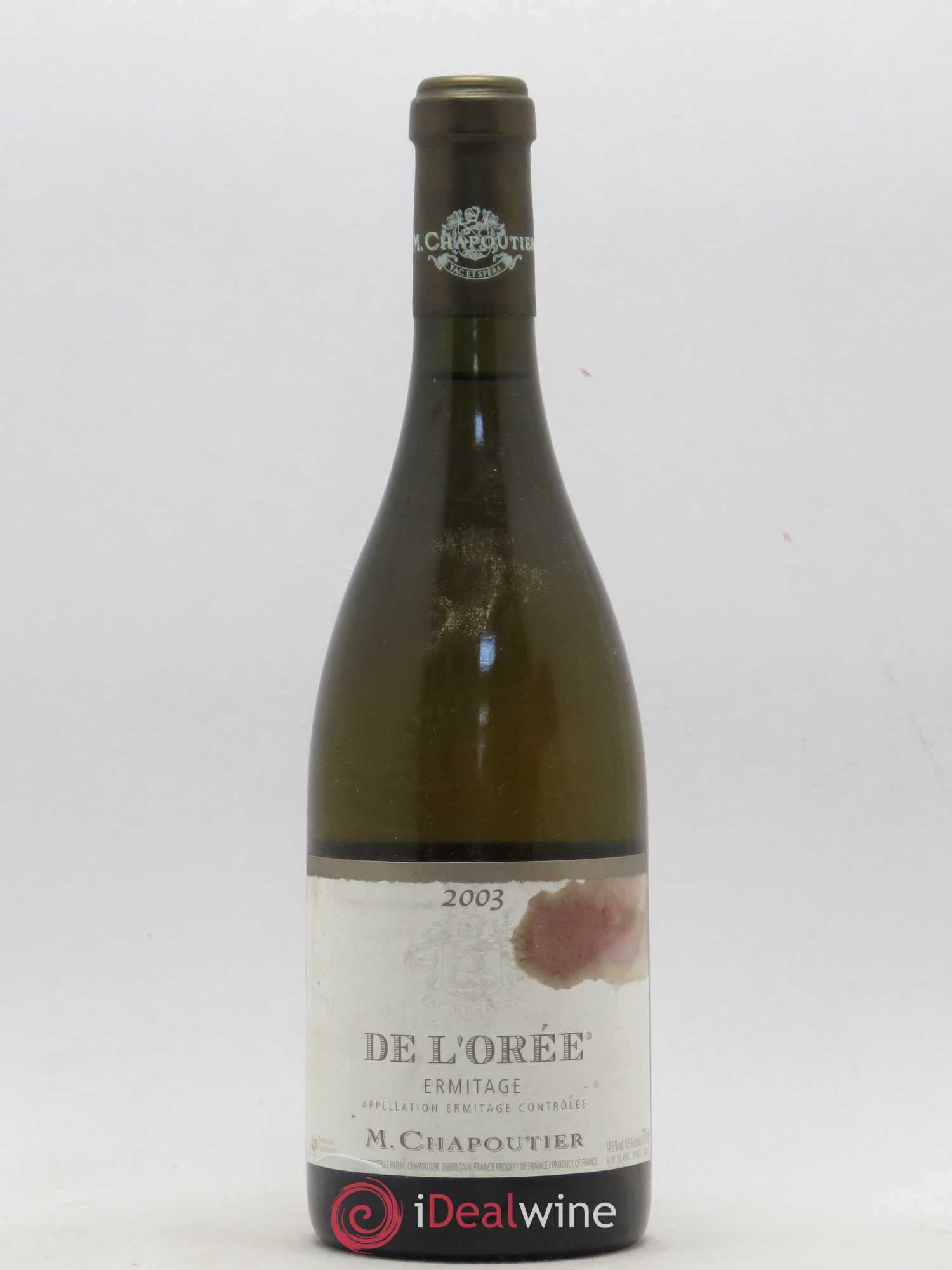 Hermitage Ermitage de l'Orée Chapoutier 2003 - Lot de 1 bouteille - 0